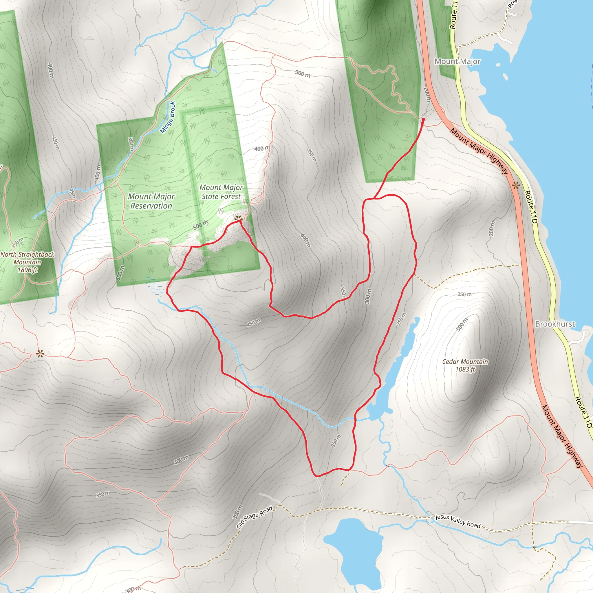 Mount Major via Jesus Valley - Beaver Pond Trail mobile static map