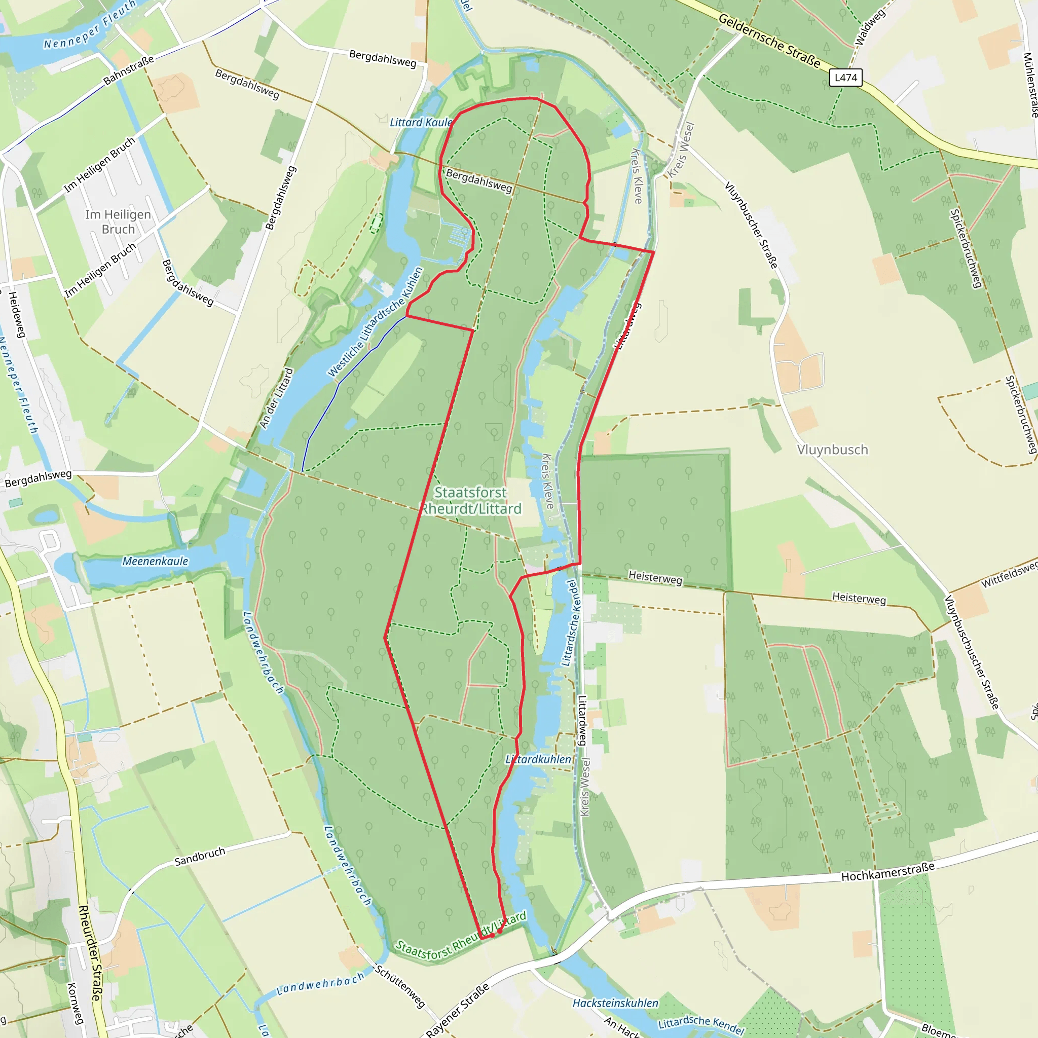 Littardkuhlen via Littard Rundweg mobile static map