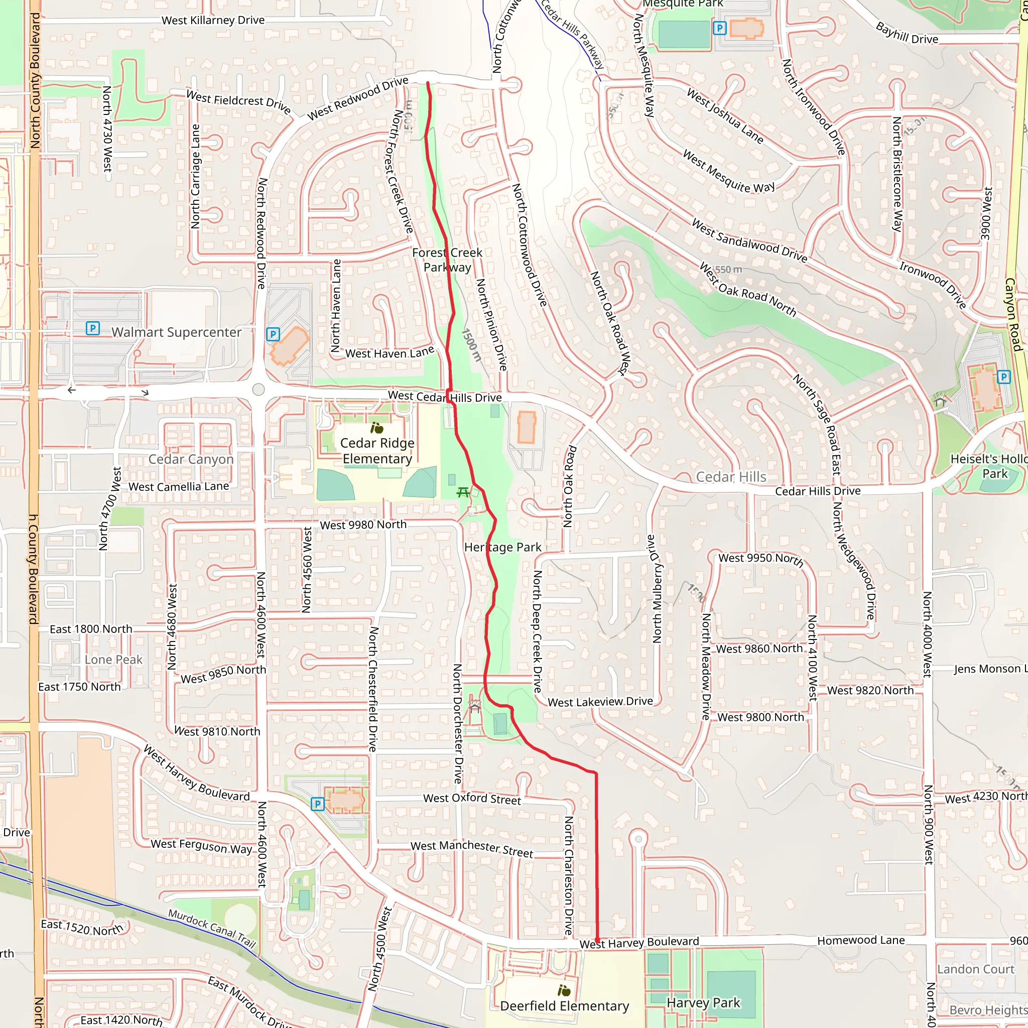 Heritage Park and Forest Creek Parkway mobile static map