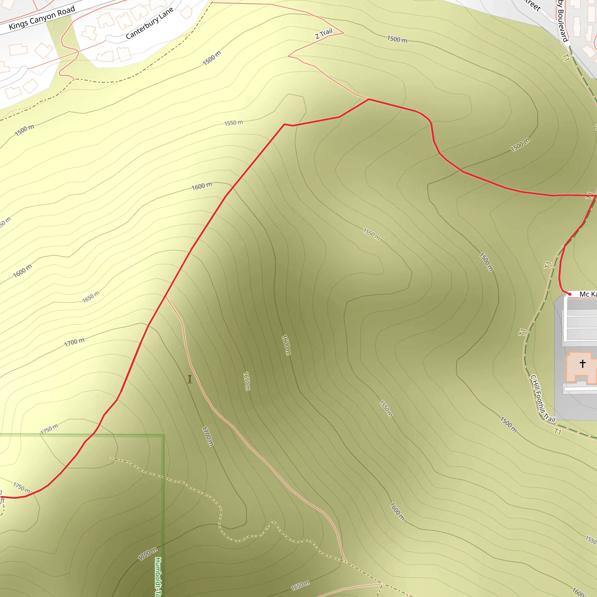 C Hill from McKay Drive mobile static map