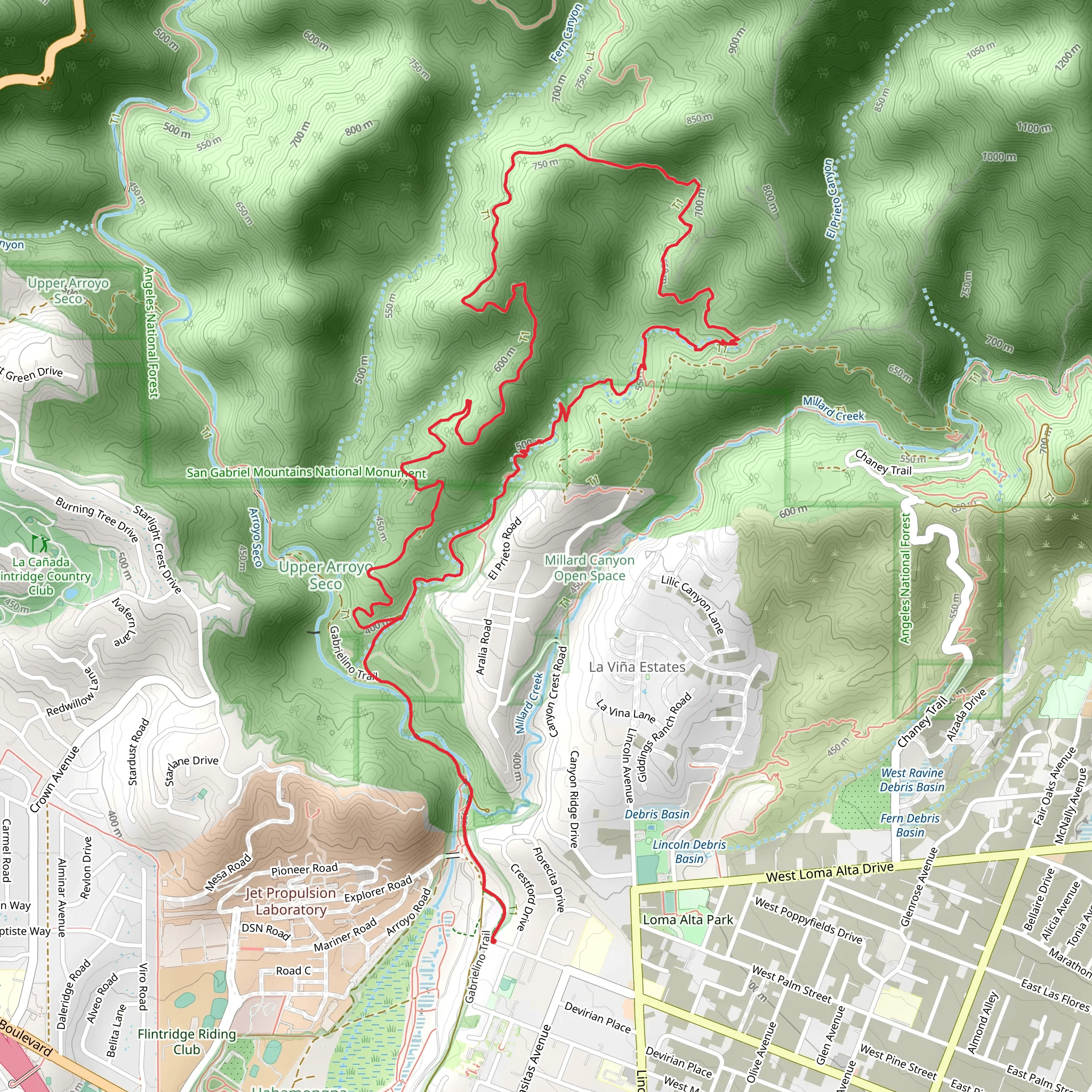 Fern Truck and El Prieto Loop Trail mobile static map