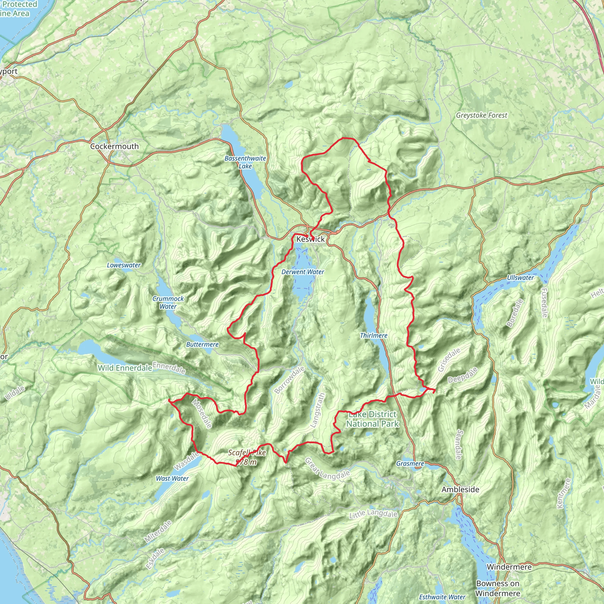Bob Graham round mobile static map