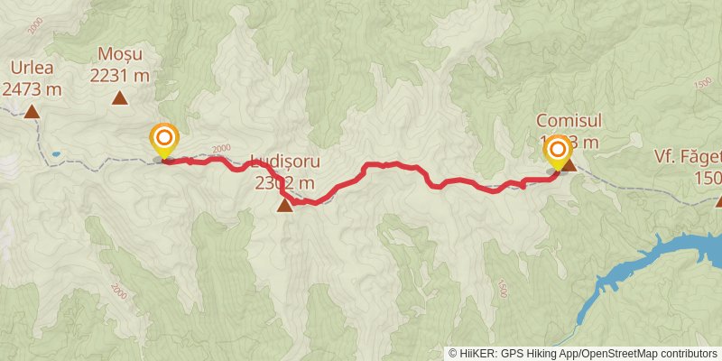 Trans Carpathian Hike stage 102 Map