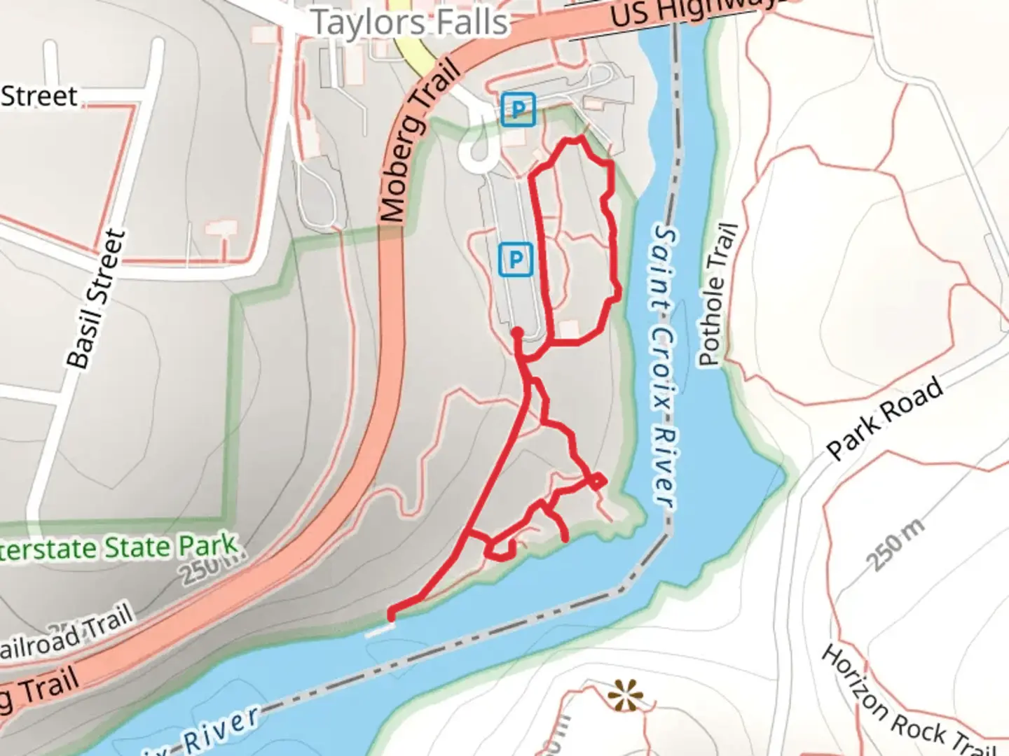An image depicting the trail Loop beside Saint Croix River - South Street and its surrounding area.