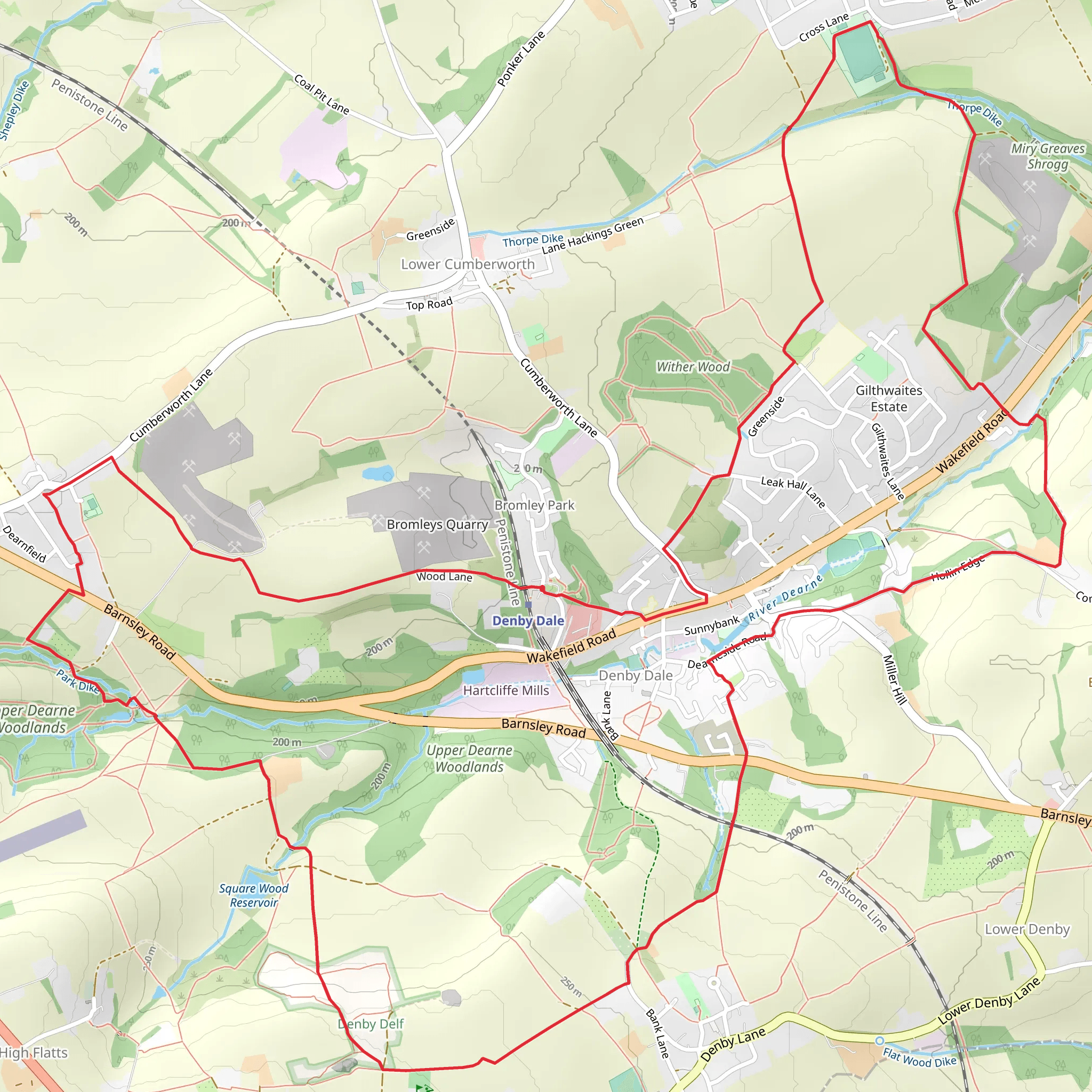 Denby and Cumberworth Circular Trail mobile static map