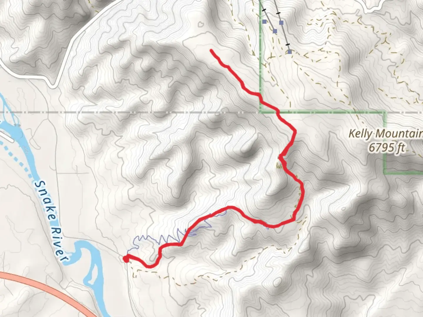 An image depicting the trail Stinking Spring Canyon and its surrounding area.