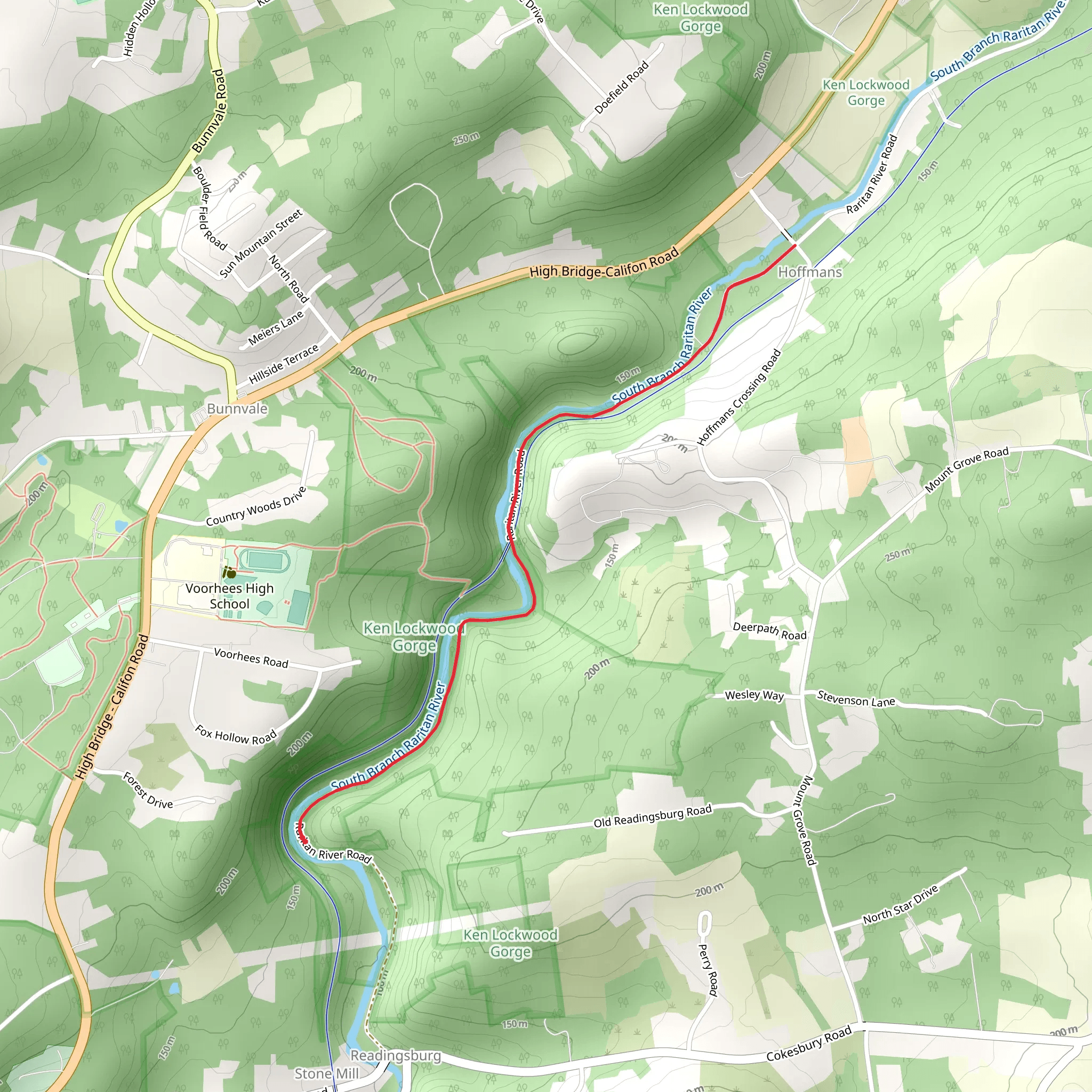 Raritan River Road Walk - Short mobile static map