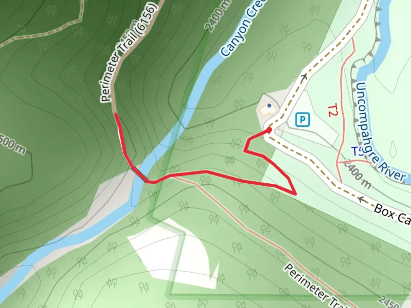 An image depicting the trail Box Canyon Road and its surrounding area.