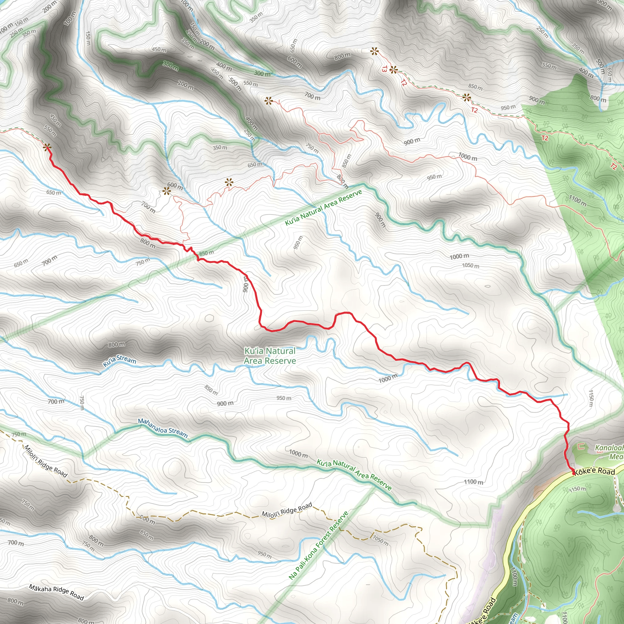 Nualolo Trail mobile static map