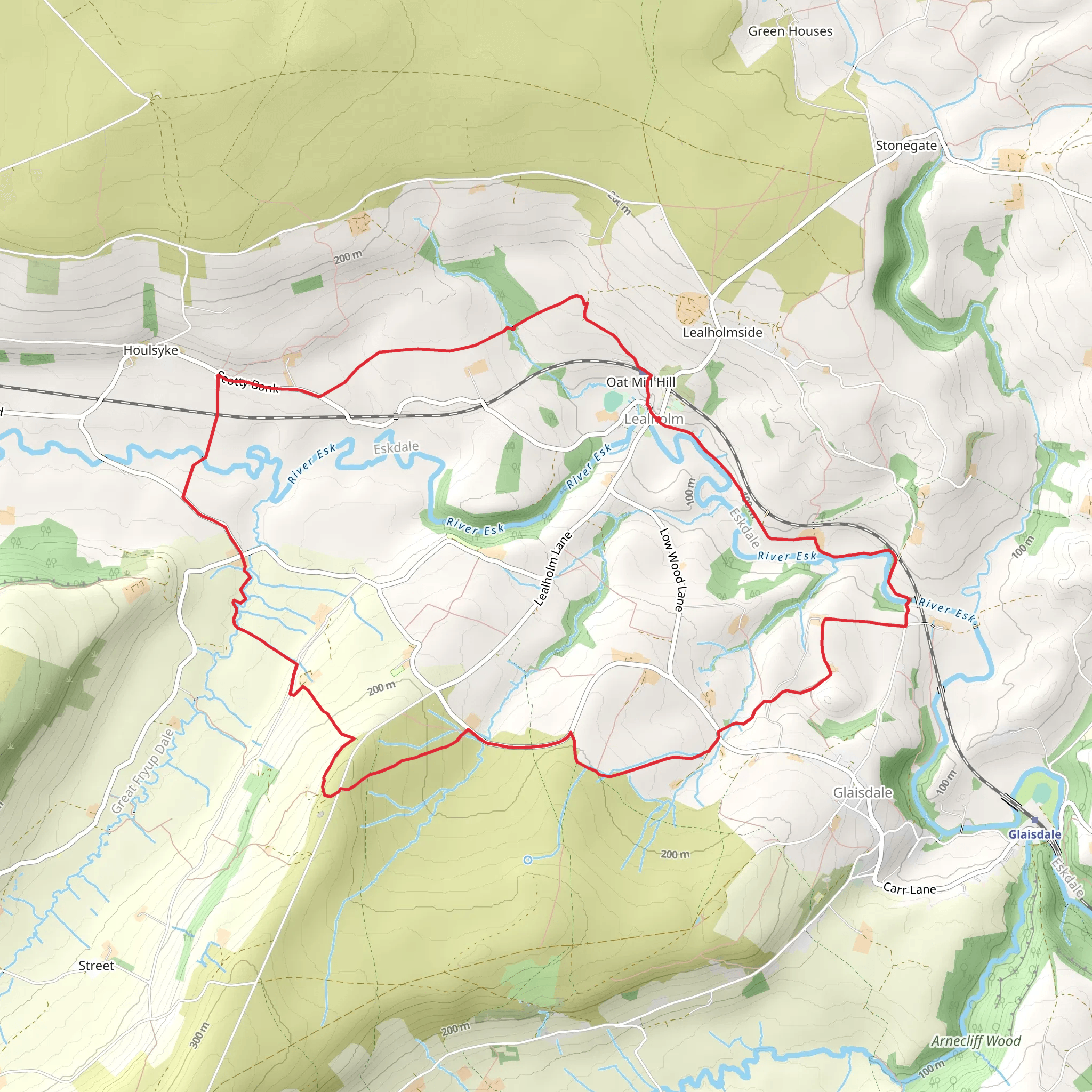 Lealholm - Glaisdale - Great Fryup Dale and Eskdale mobile static map