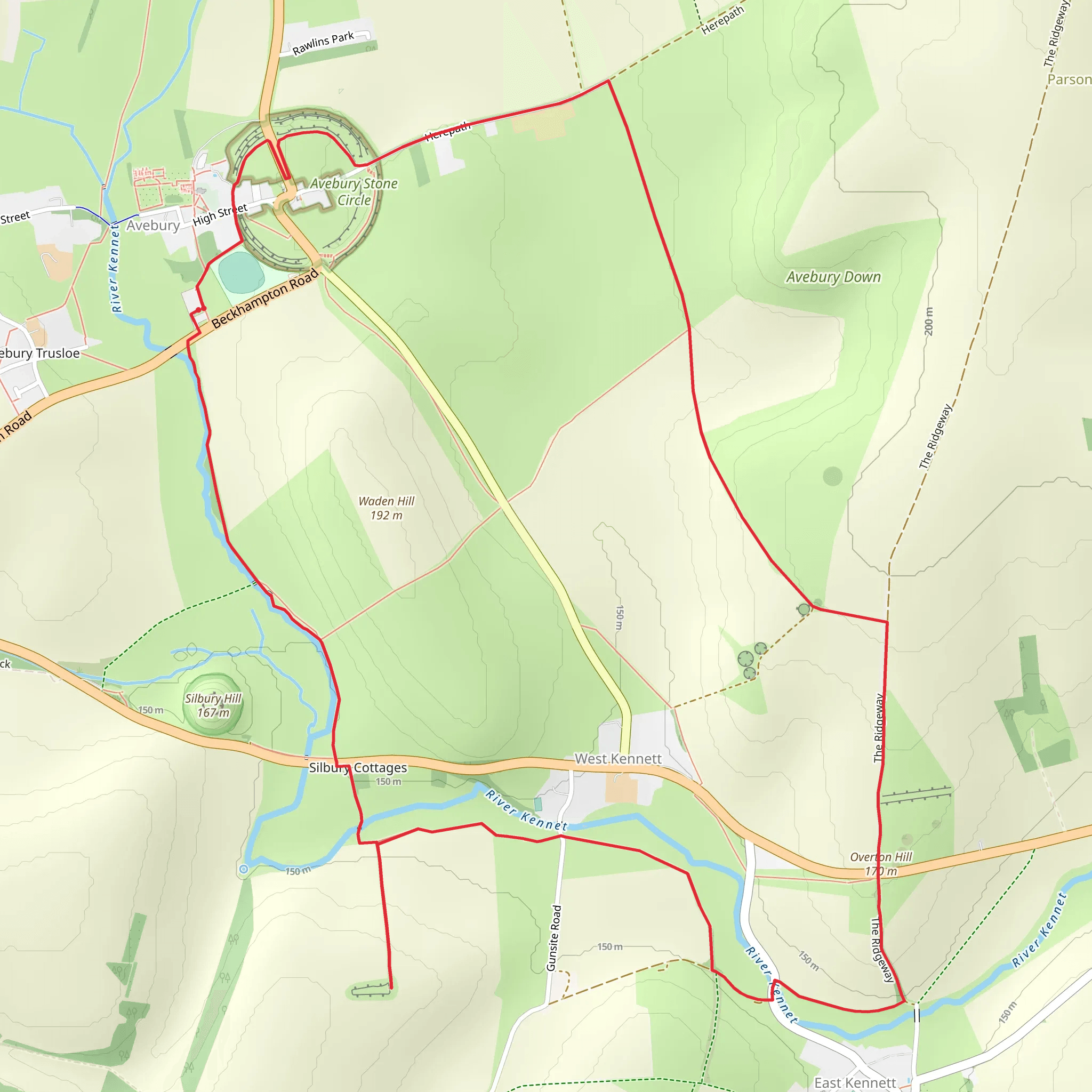Overton Hill via White Horse Trail mobile static map