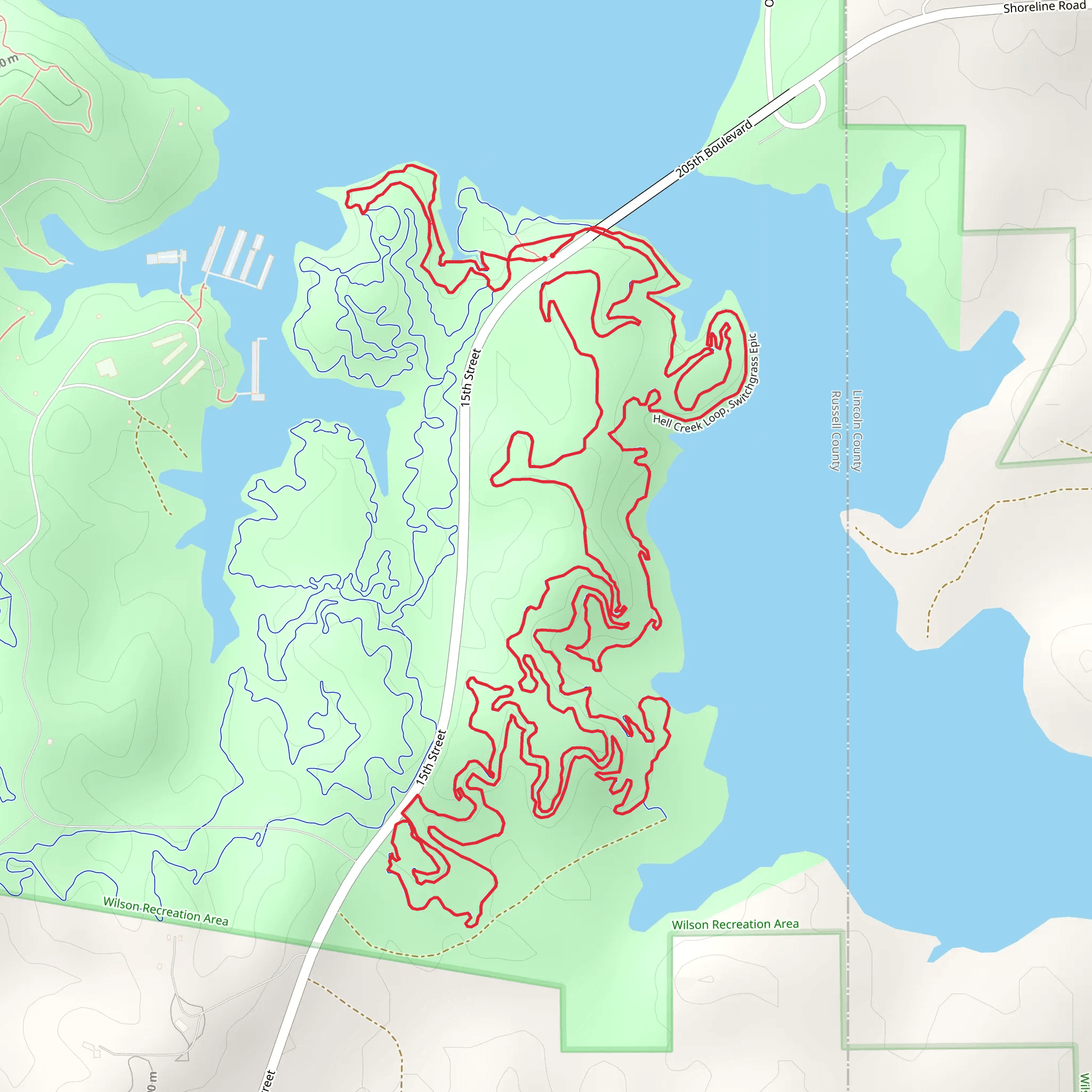Marina and Hell Creek Switchgrass Epic Loop mobile static map