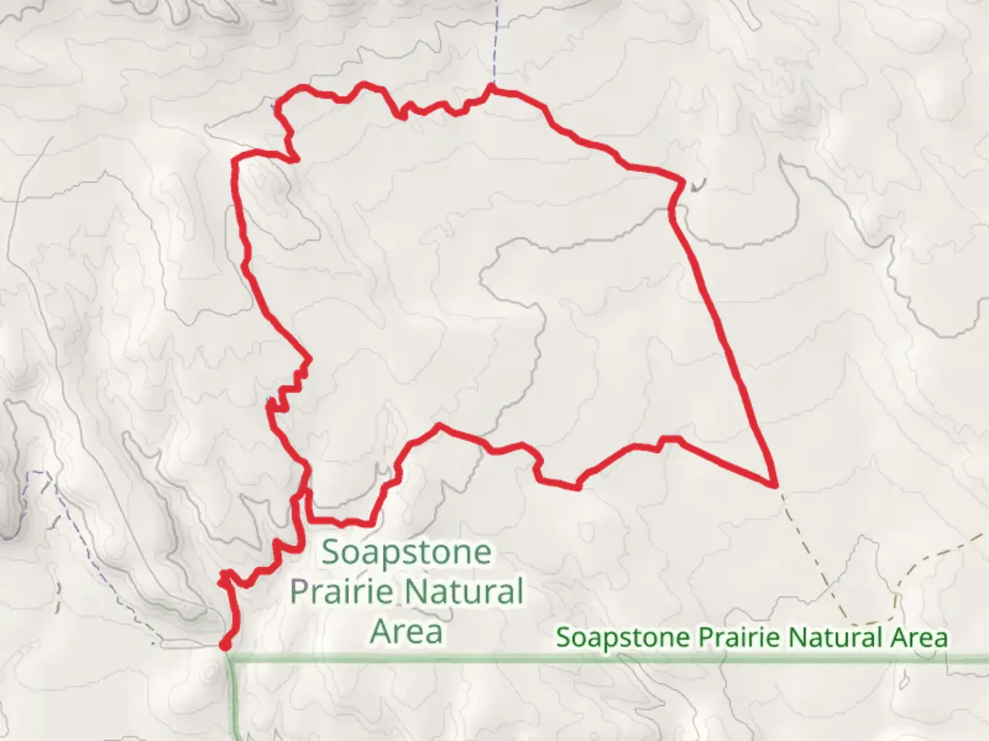 An image depicting the trail Pronghorn Loop and its surrounding area.