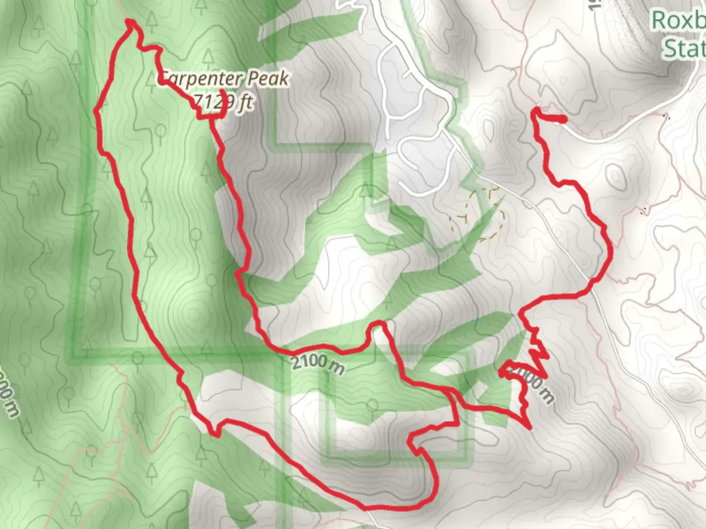 An image depicting the trail Carpenter Peak Trail and Willow Creek Loop Trail and its surrounding area.