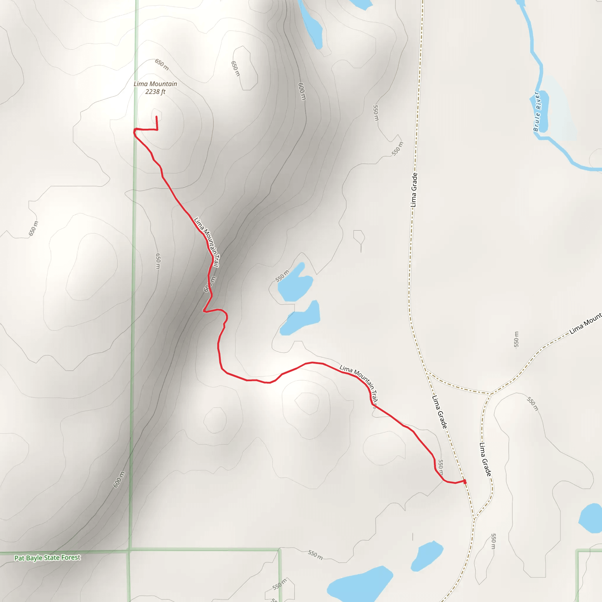 Lima Mountain Trail mobile static map
