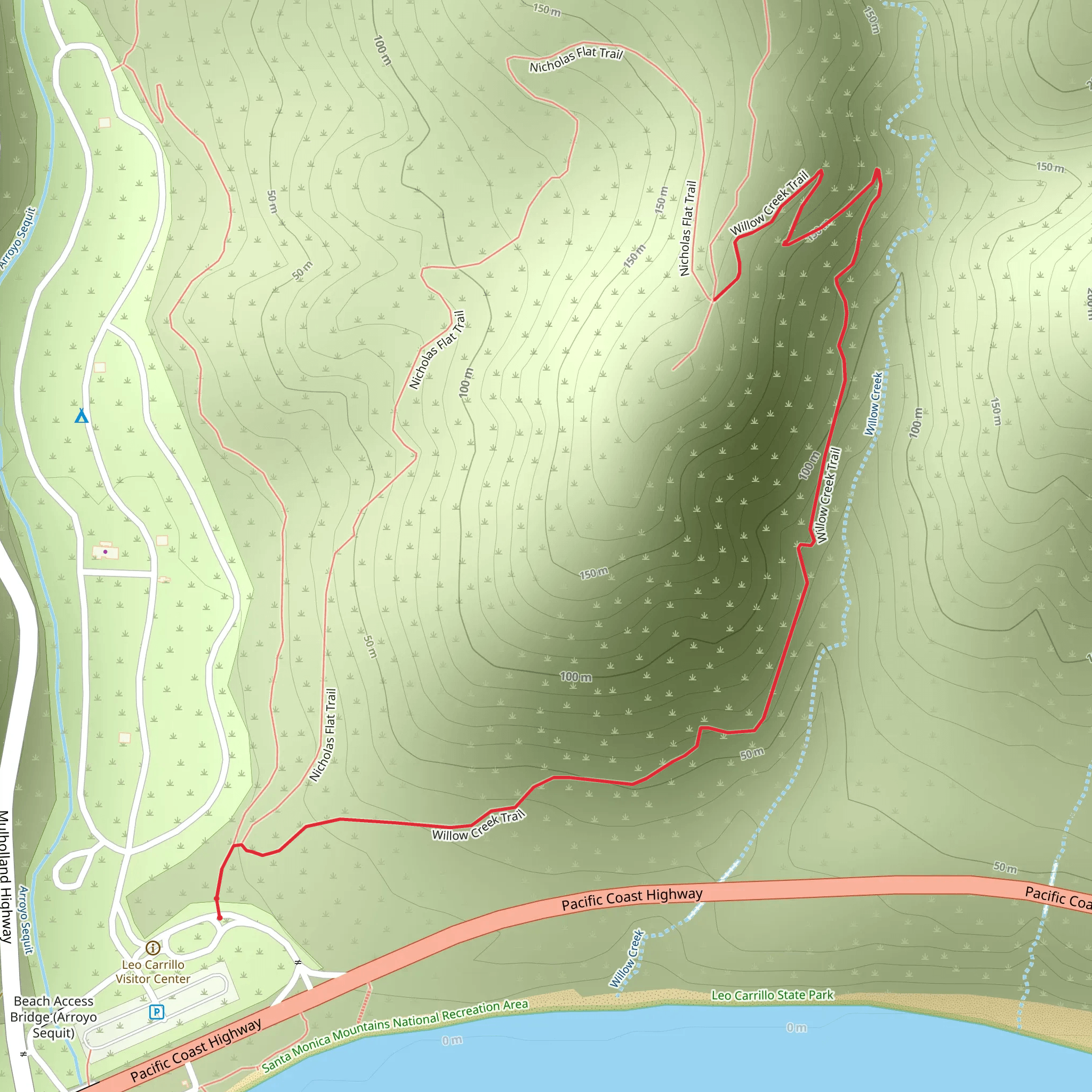 Willow Creek Trail mobile static map