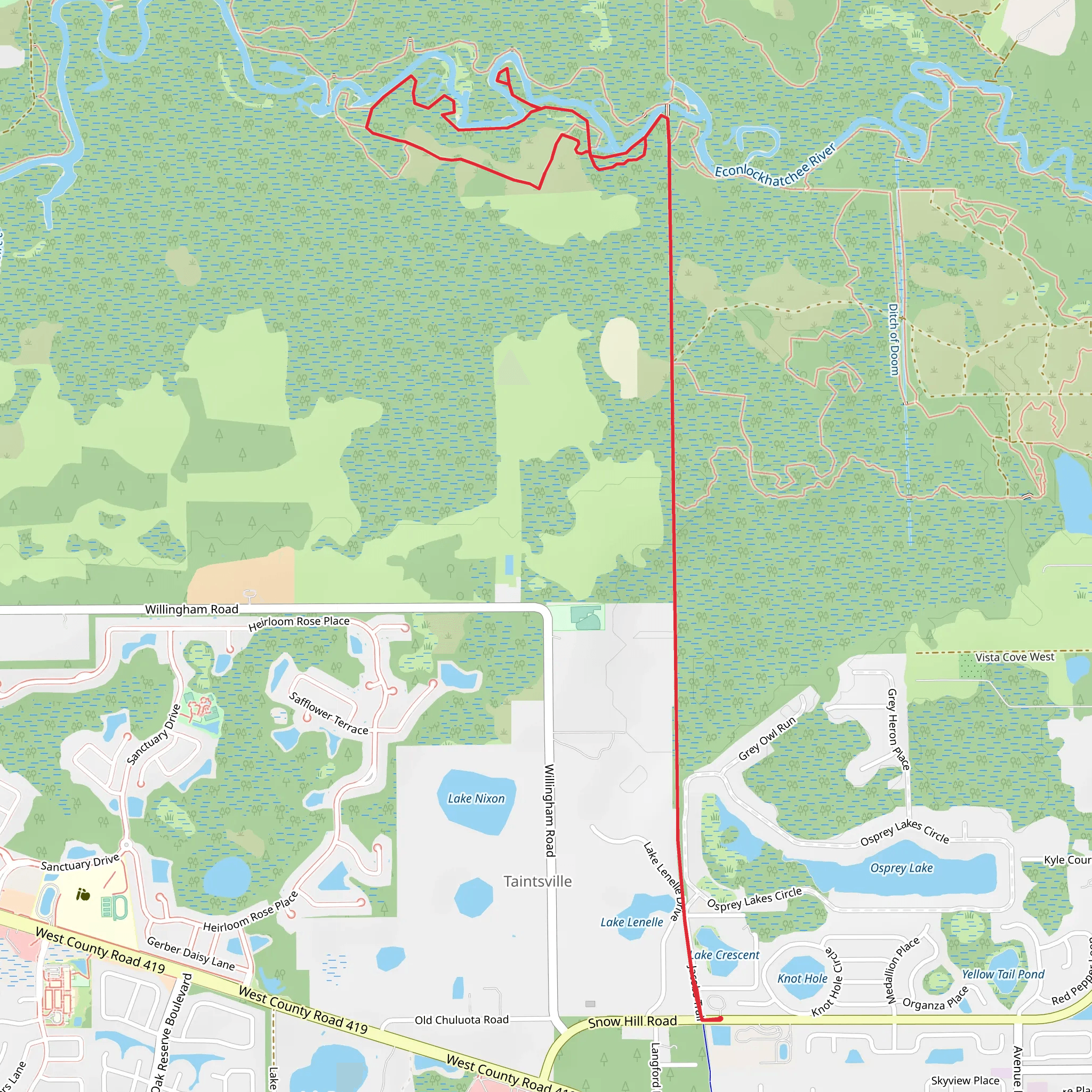 Flagler and Outback Loop Trail mobile static map