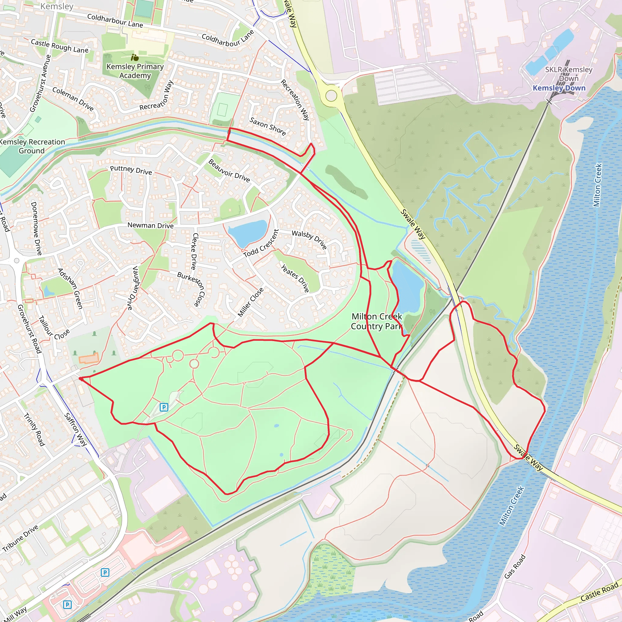 Milton Creek Country Park Loop mobile static map