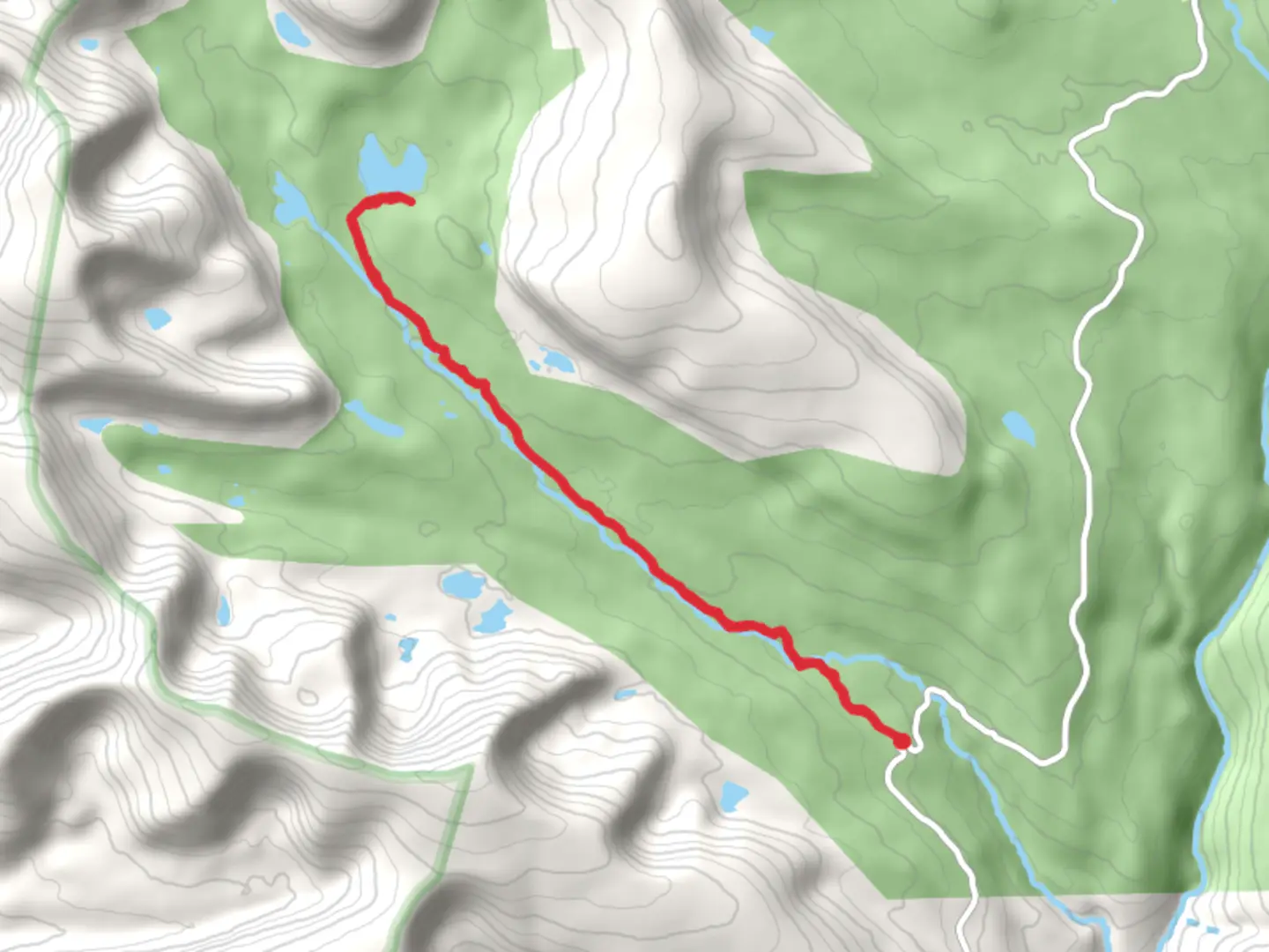 An image depicting the trail Queant Lake via West Fork Whiterocks Trail and its surrounding area.