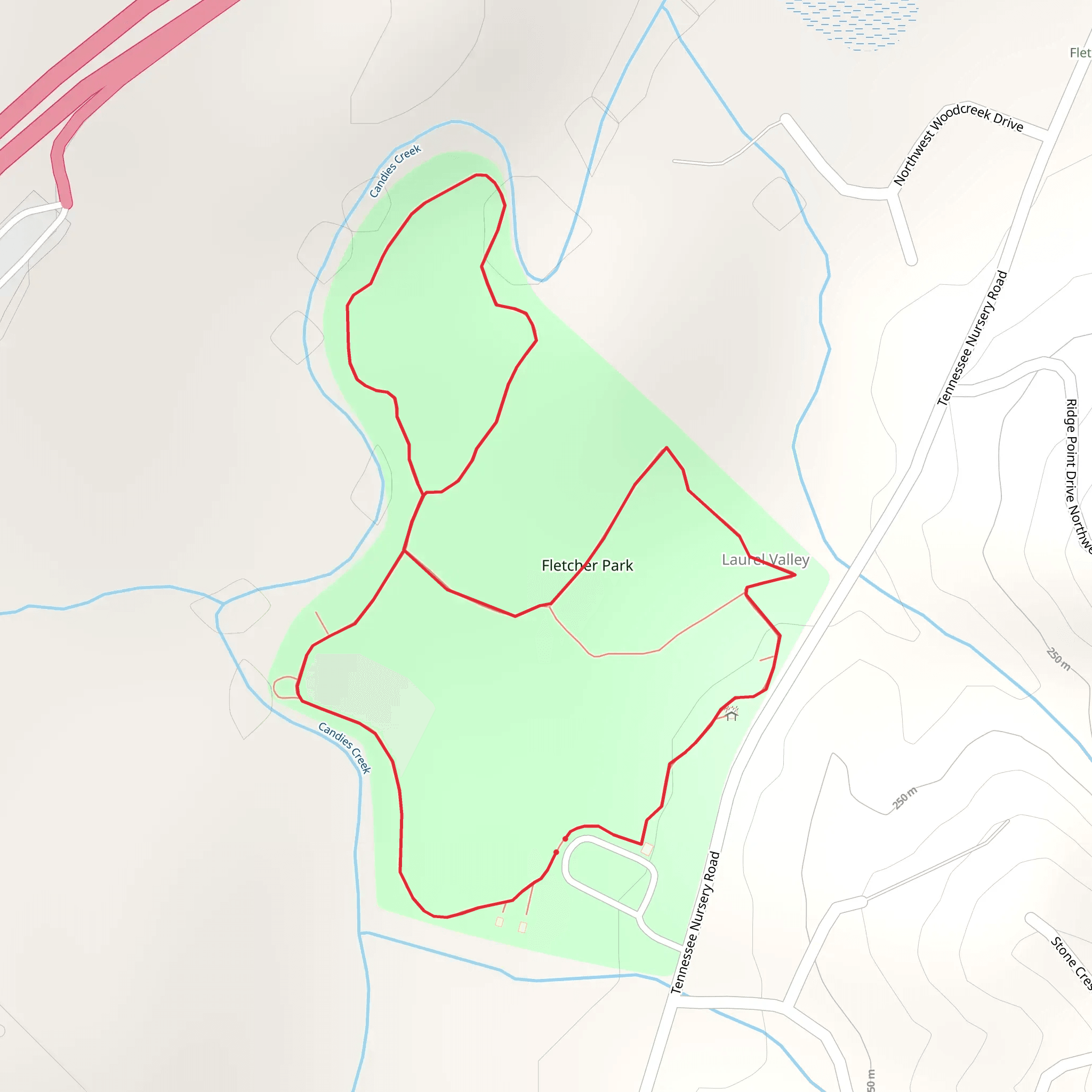 Flecher Park Loop - Laurel Valley mobile static map