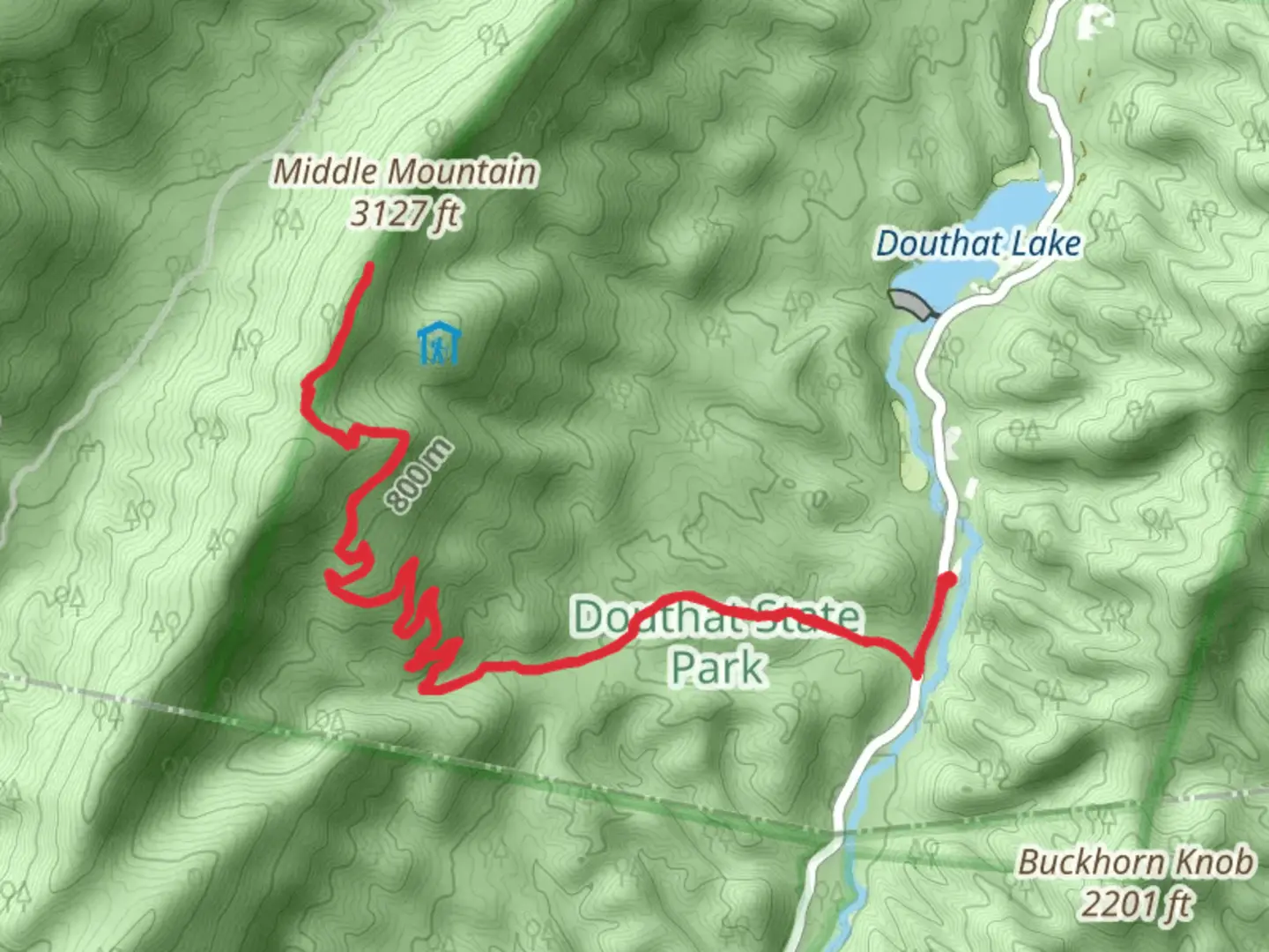 An image depicting the trail Middle Mountain via Stony Run Trail and its surrounding area.