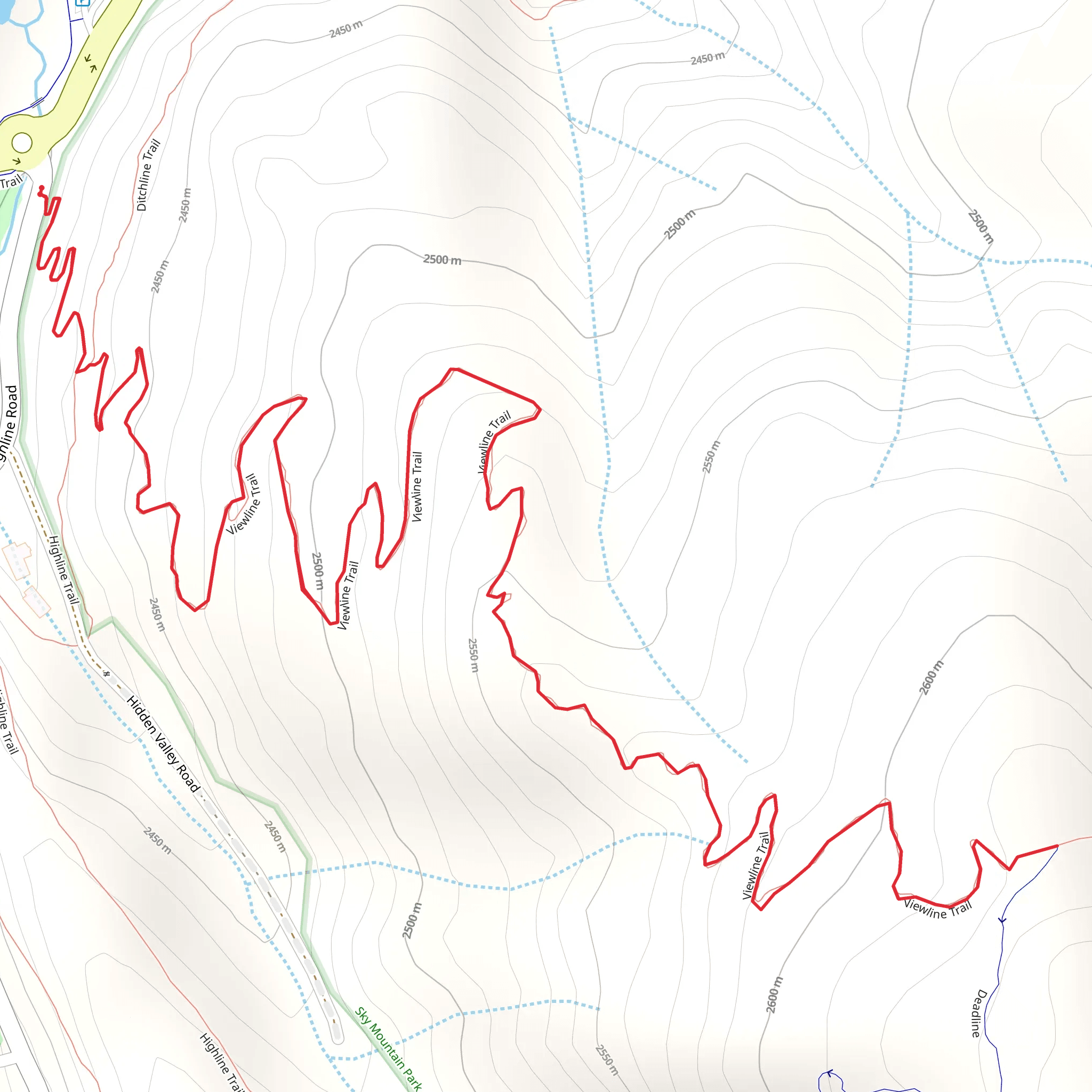 Viewline Trail mobile static map