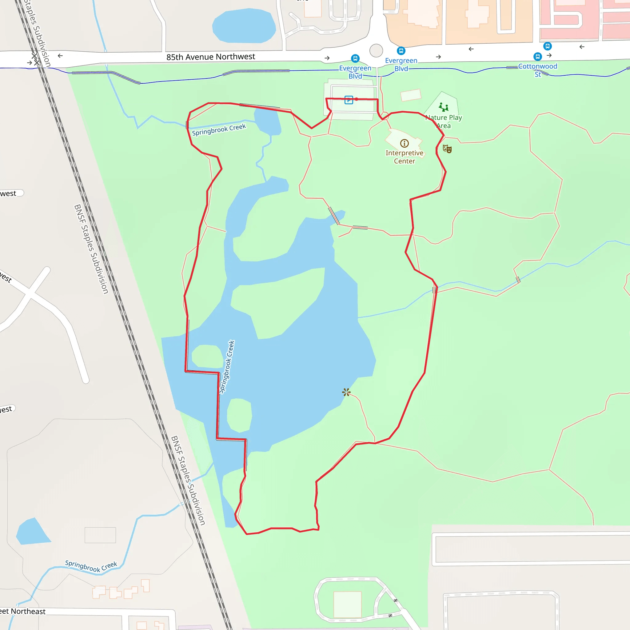 Springbrook Nature Center Loop mobile static map