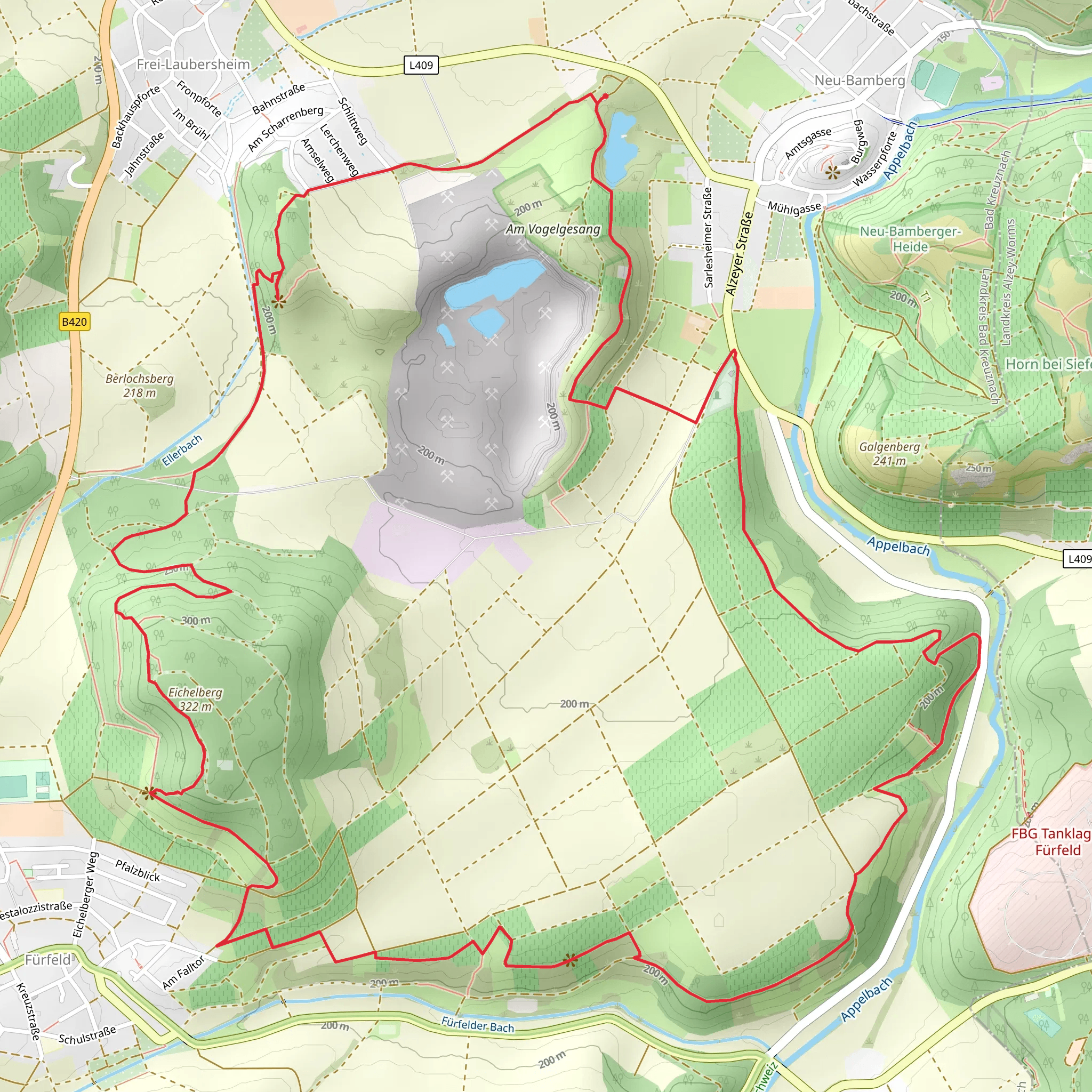 Eichelberg and Rabenkanzel via Hiwweltour Eichelberg mobile static map