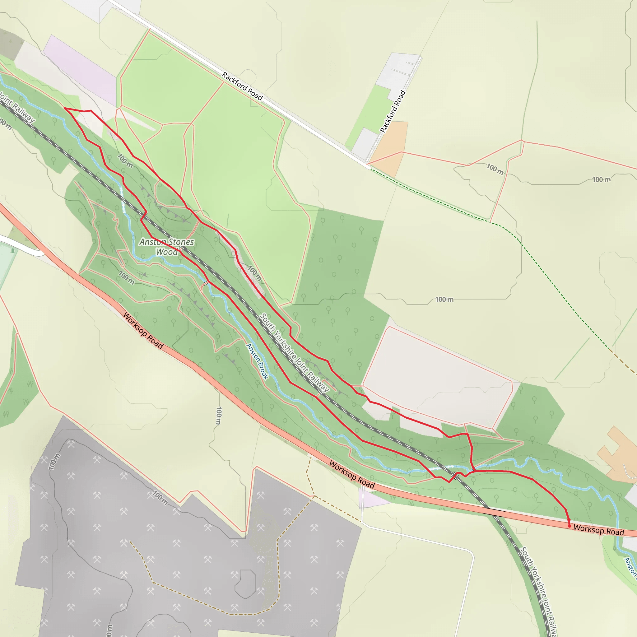 Little Stones Loop - Anston Stones Wood mobile static map