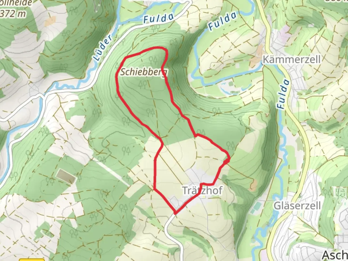 An image depicting the trail Schiebberg Loop and its surrounding area.