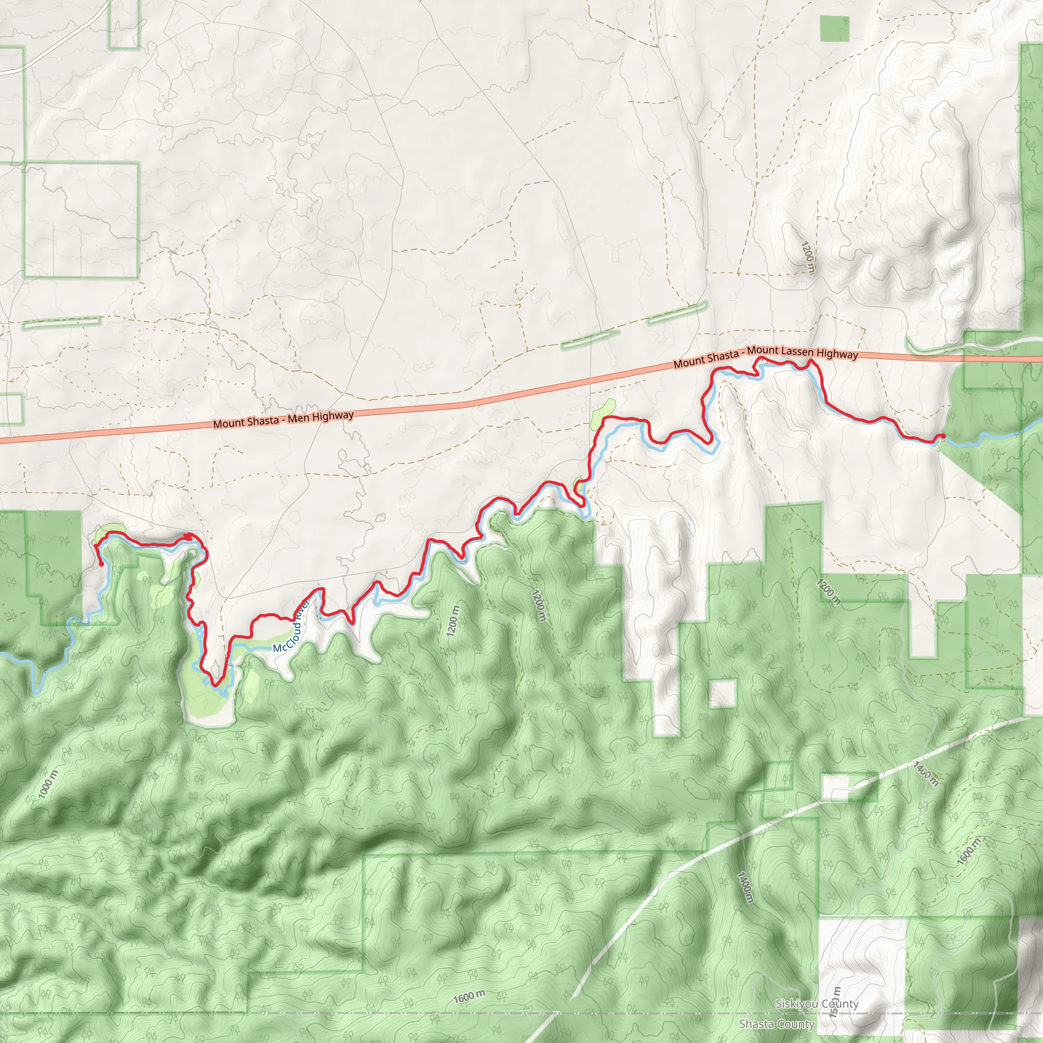 Upper Mccloud River Trail mobile static map
