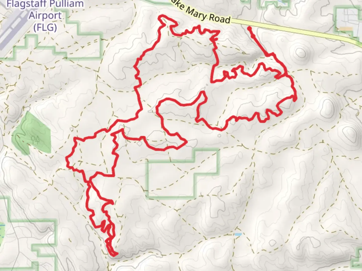 An image depicting the trail Airport Loop and its surrounding area.