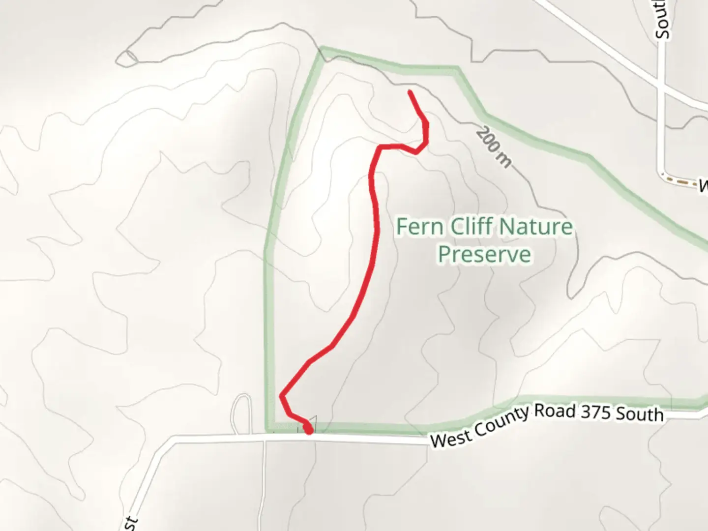 An image depicting the trail Fern Cliff Nature Trail and its surrounding area.