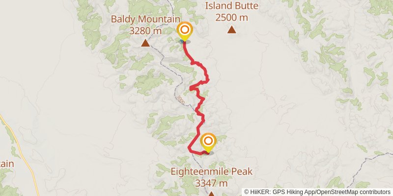 Continental Divide Trail - Montana And Idaho stage 18 Map