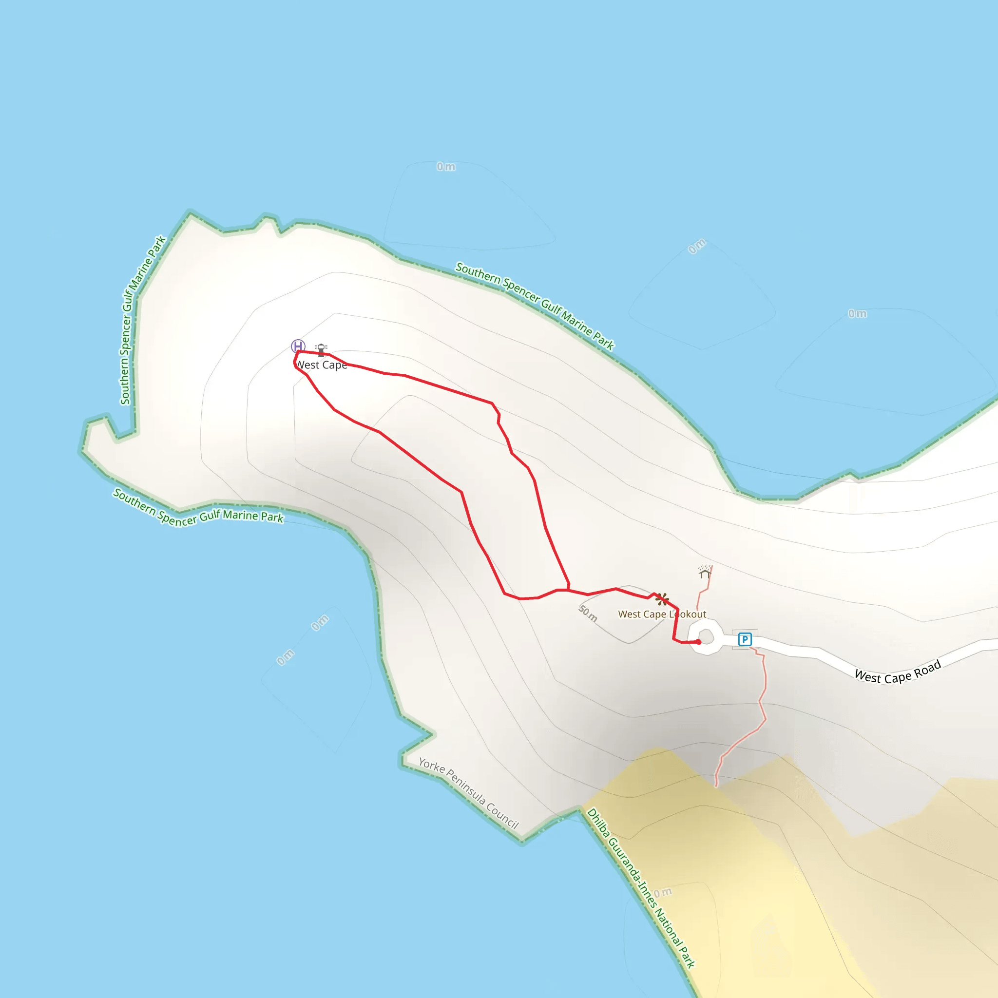 West Cape Headland Track mobile static map
