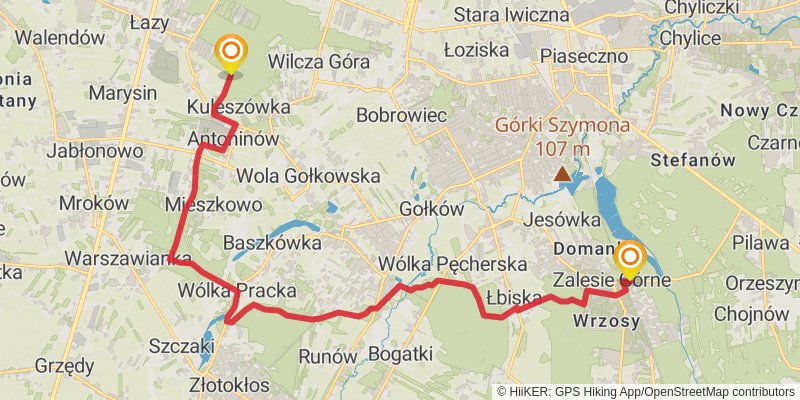 Warsaw Touristic Loop stage 11 Map