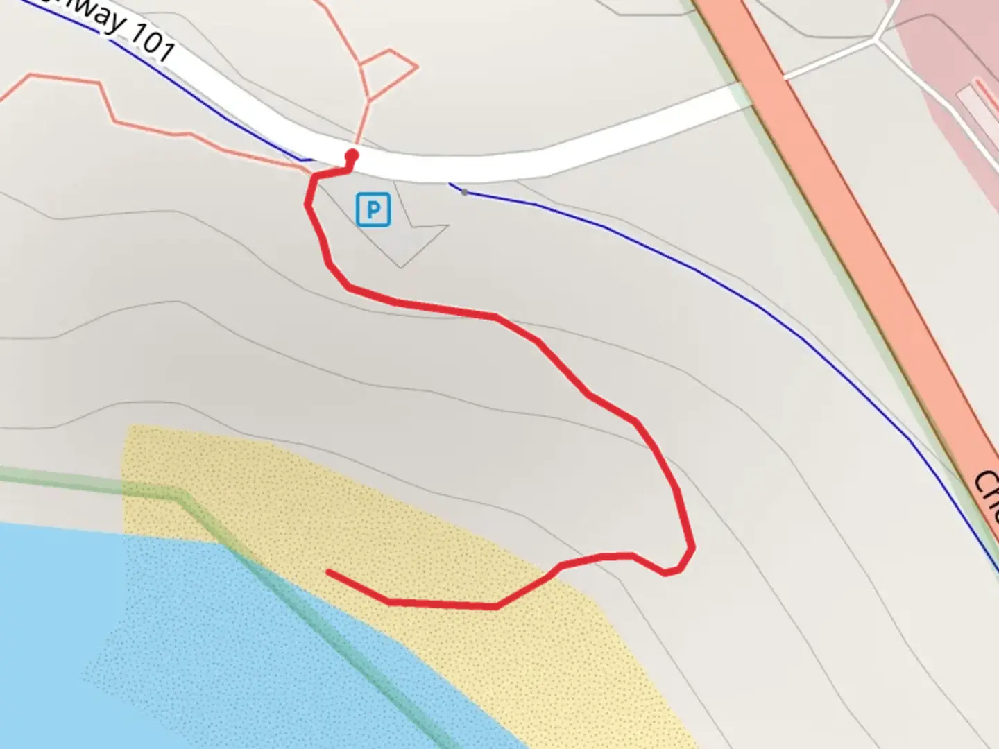 An image depicting the trail Harris Beach and its surrounding area.