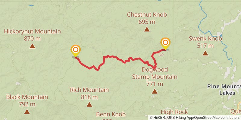 Jacob Fork Rim Trail stage 2 Map