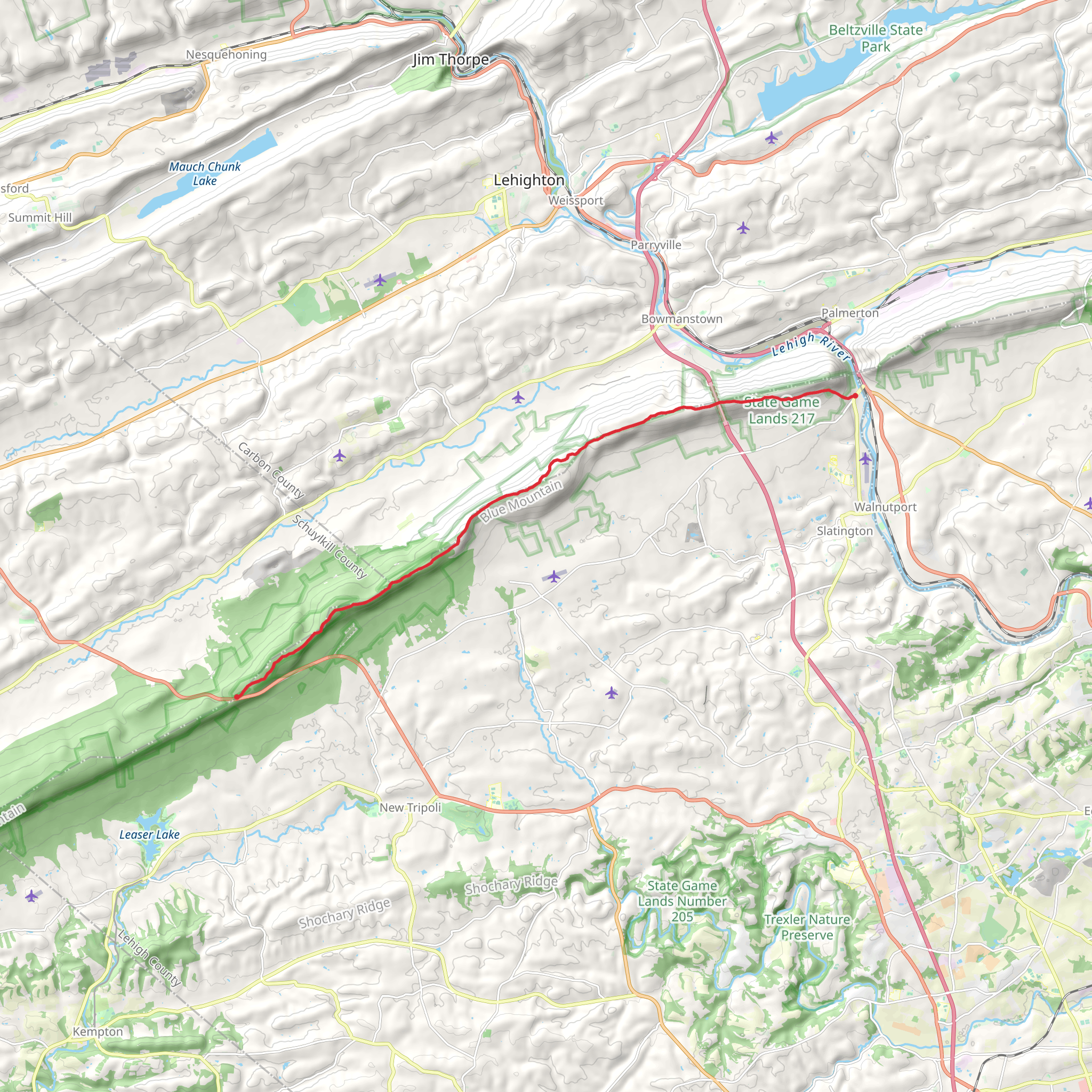 Bears Rocks and Bake Oven Knob Trail mobile static map