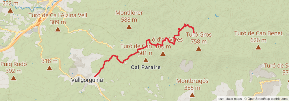 GR 92 Sendero del Mediterráneo Cataluña stage 14 Map