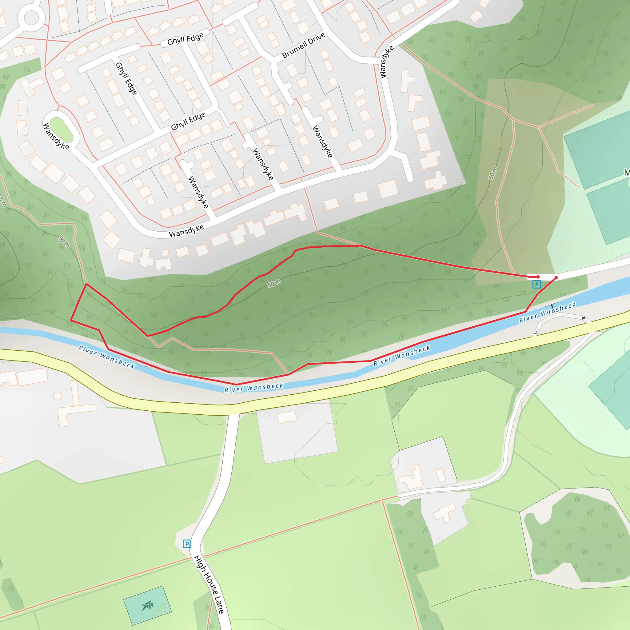 Scotch Gill Woods Loop mobile static map