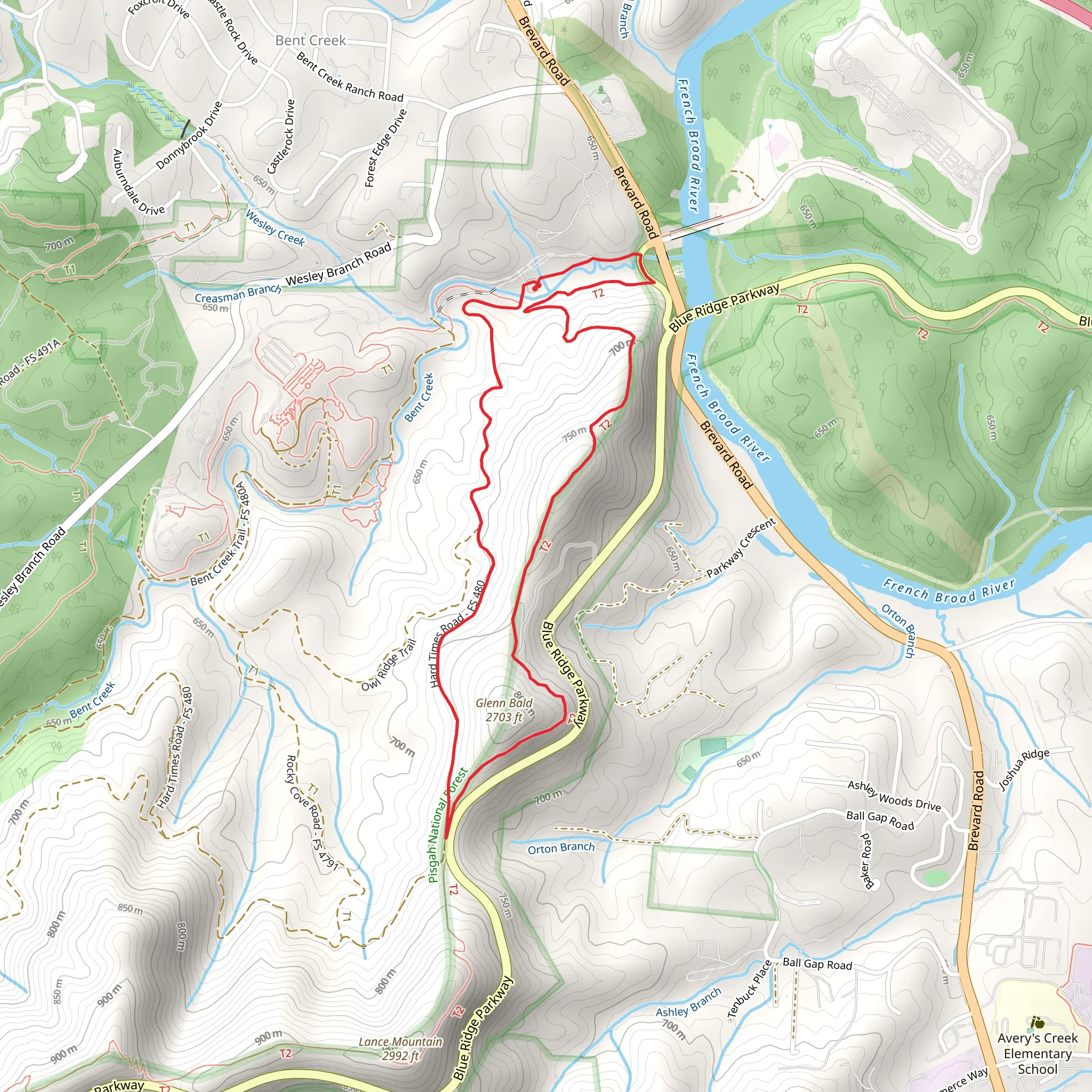 Shut-In Trail and Hard Times Road Loop mobile static map