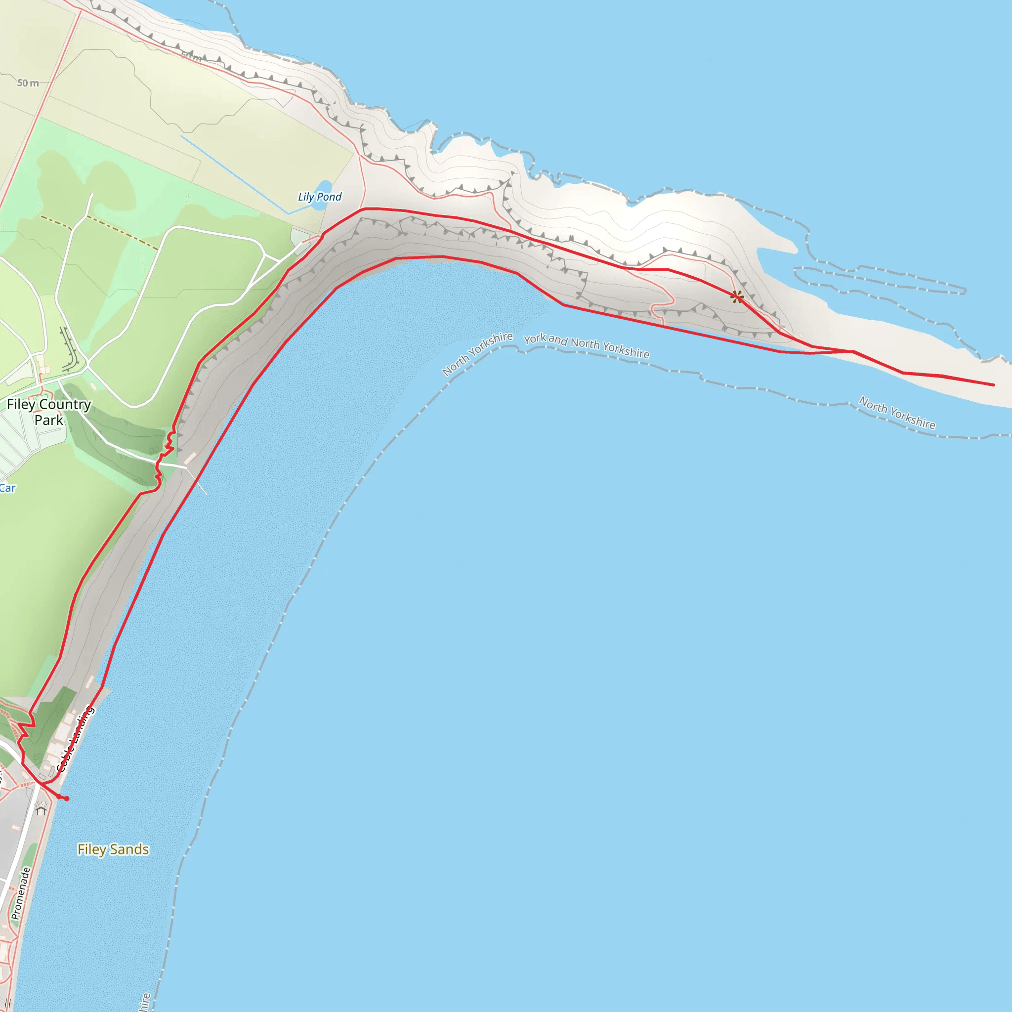 Filey Bay Loop mobile static map