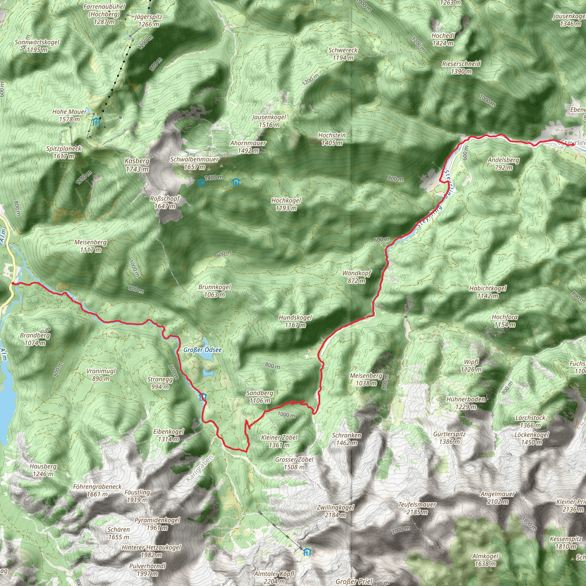 Habernau - Almtalerhaus - Ring - Steyrling mobile static map