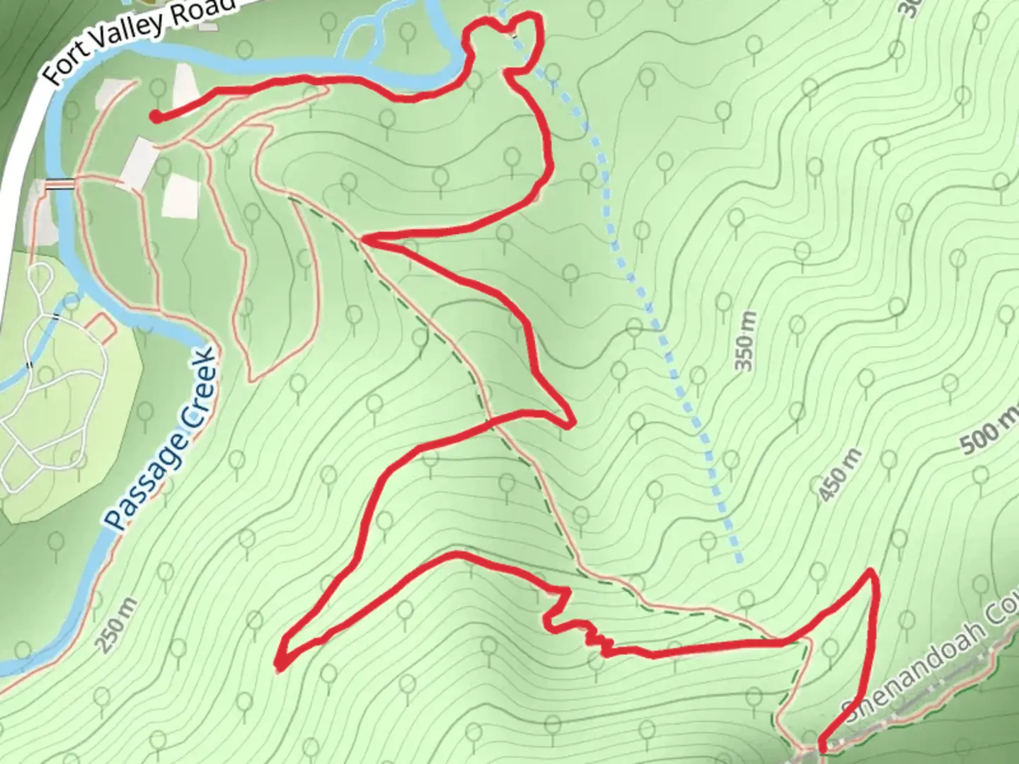 An image depicting the trail Shawl Gap via Tuscarora Trail and its surrounding area.