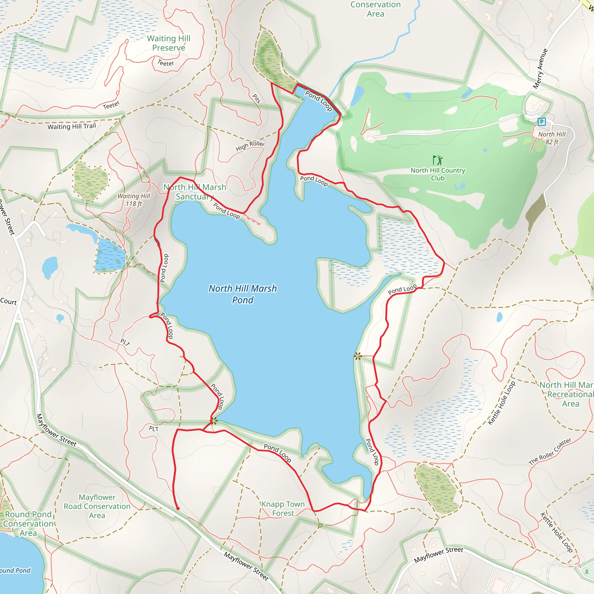 North Hill Marsh and Waiting Hill Loop mobile static map