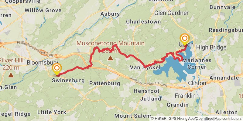 Highlands Trail stage 14 Map
