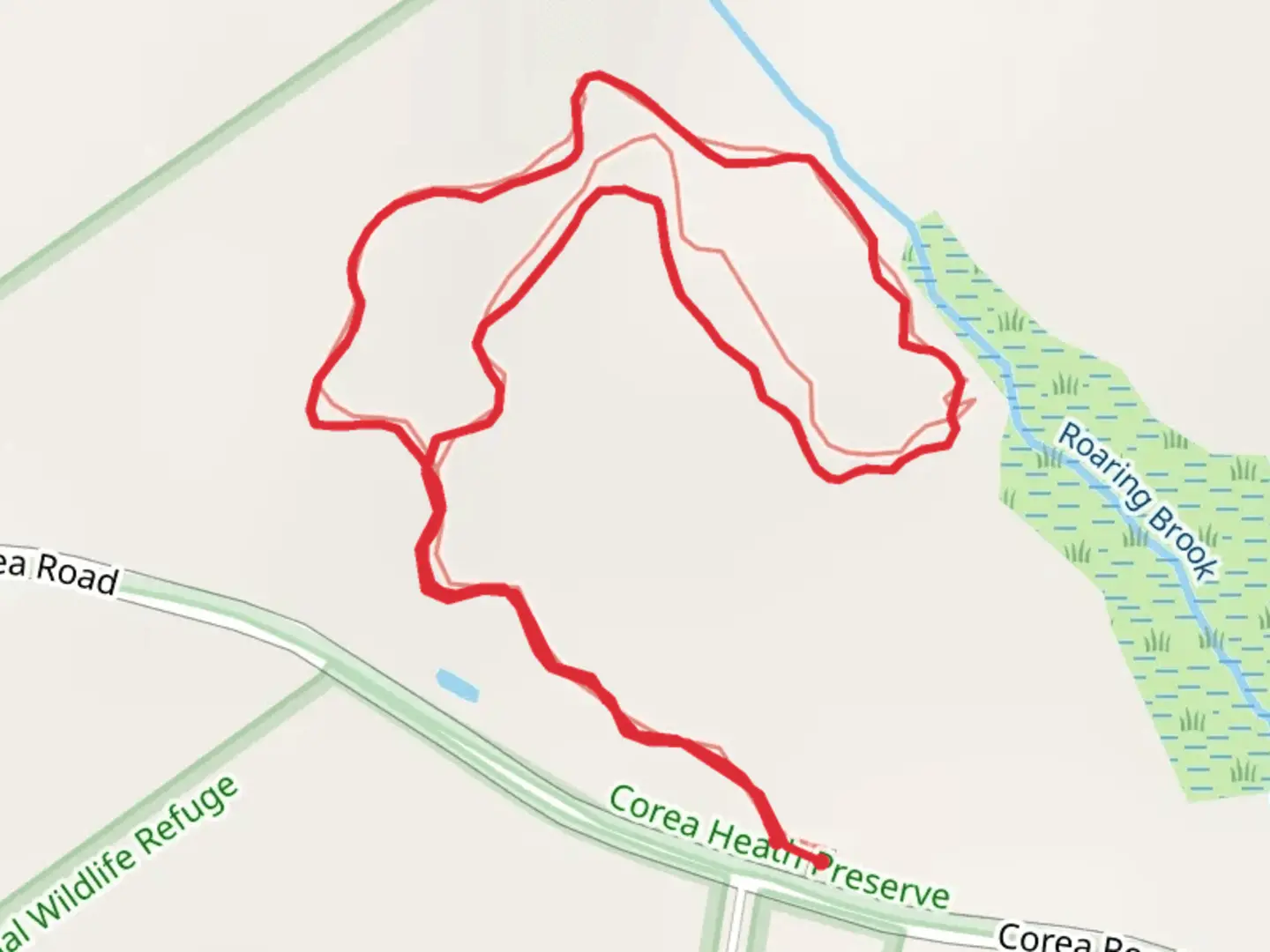 An image depicting the trail Heath - Corea Road Loop and its surrounding area.