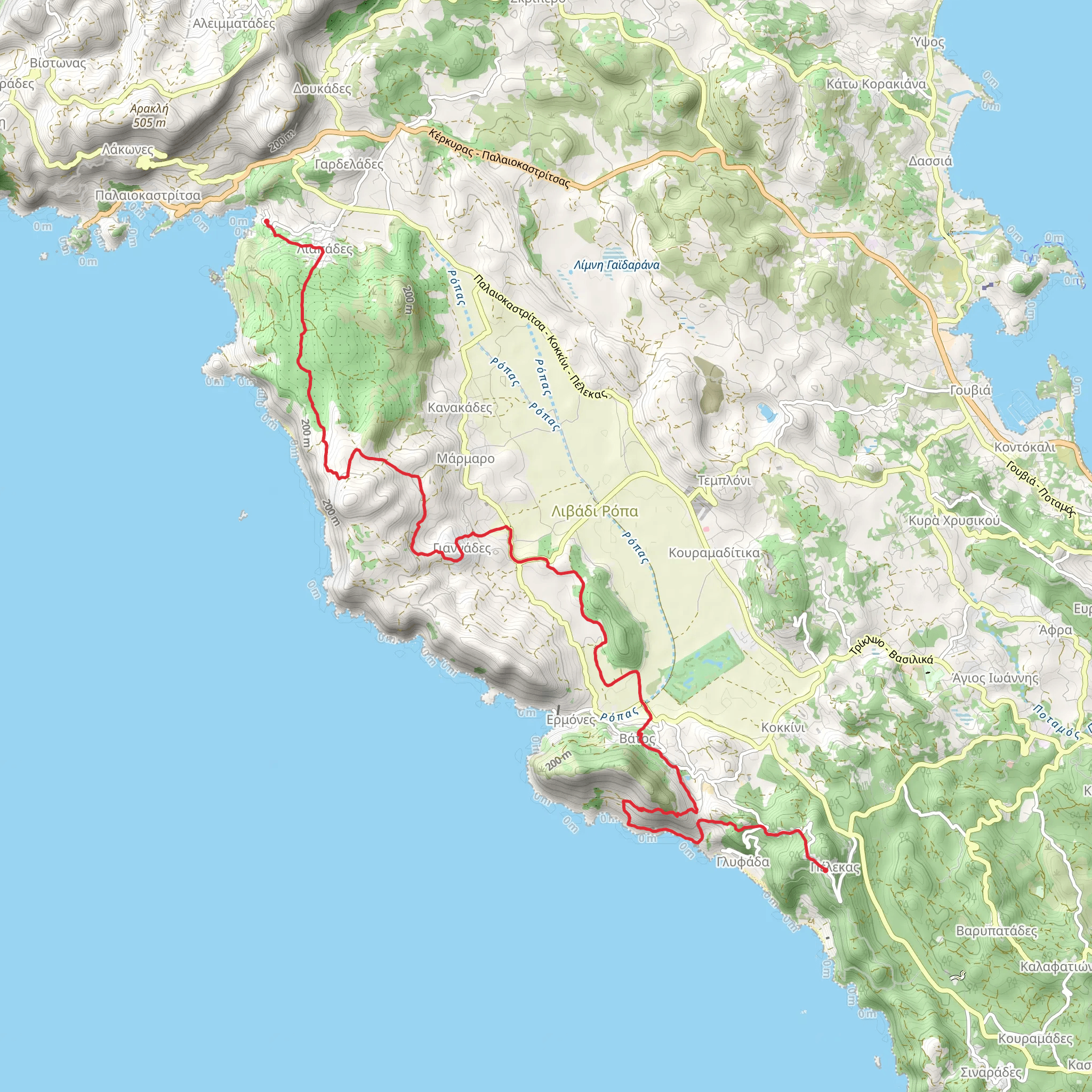 Pelekas - Liapades mobile static map