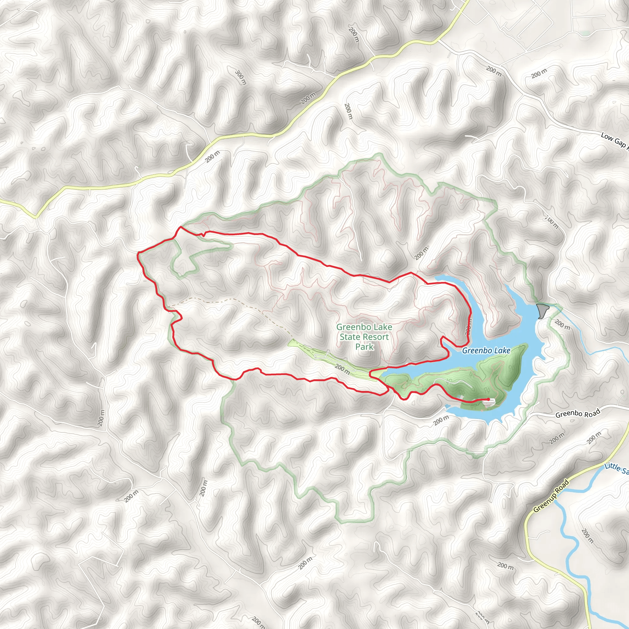 Greenbo Lake Loop mobile static map